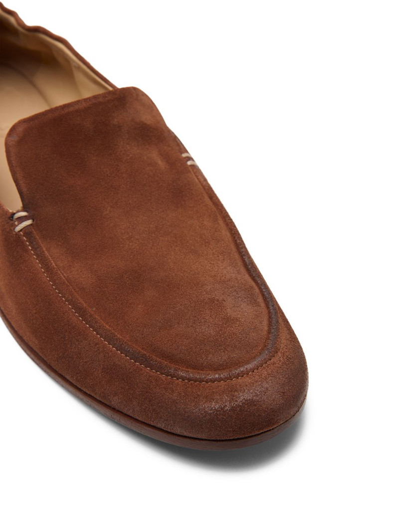 suede gathered loafers 4