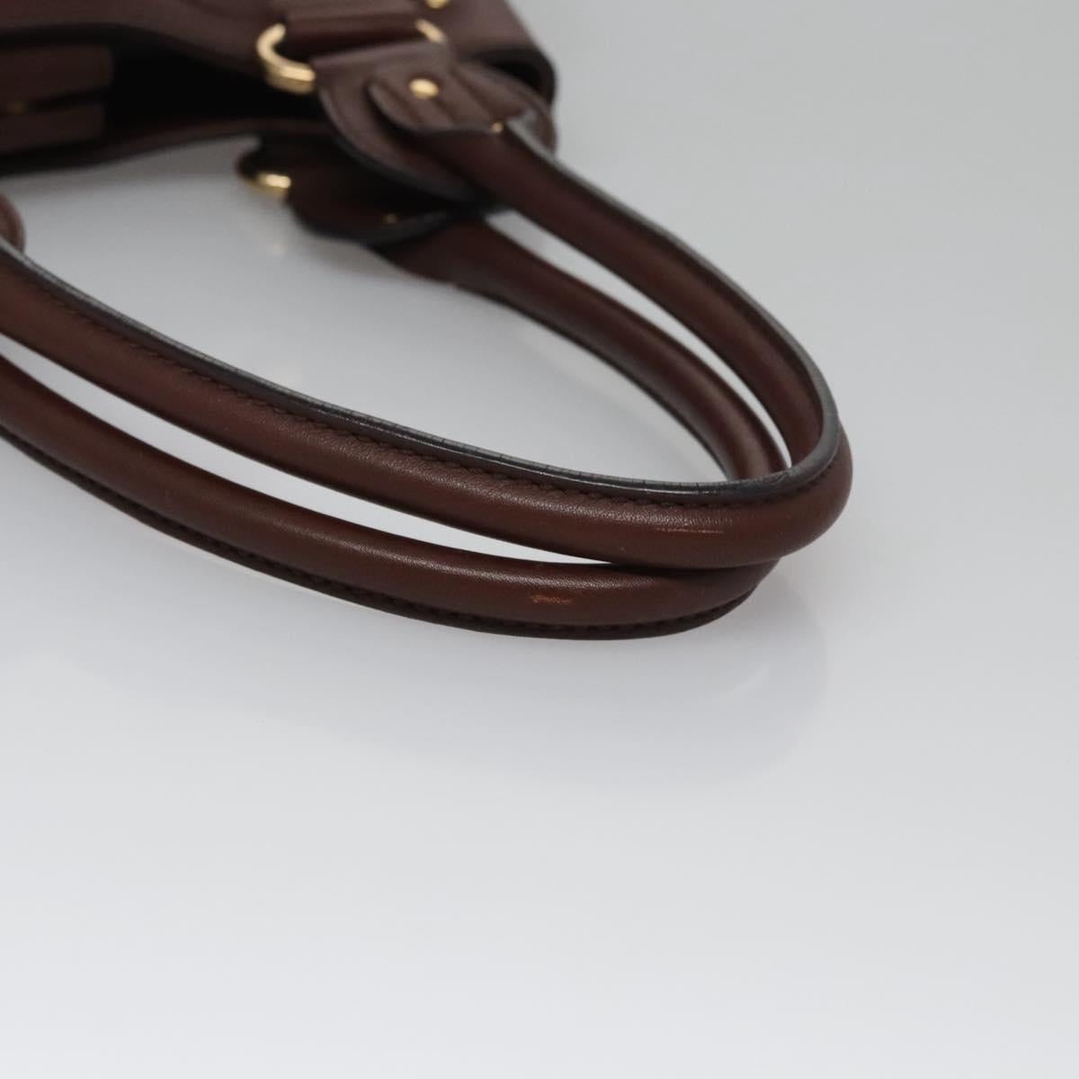 CELINE Hand Bag Wool Leather Gold Brown - 7