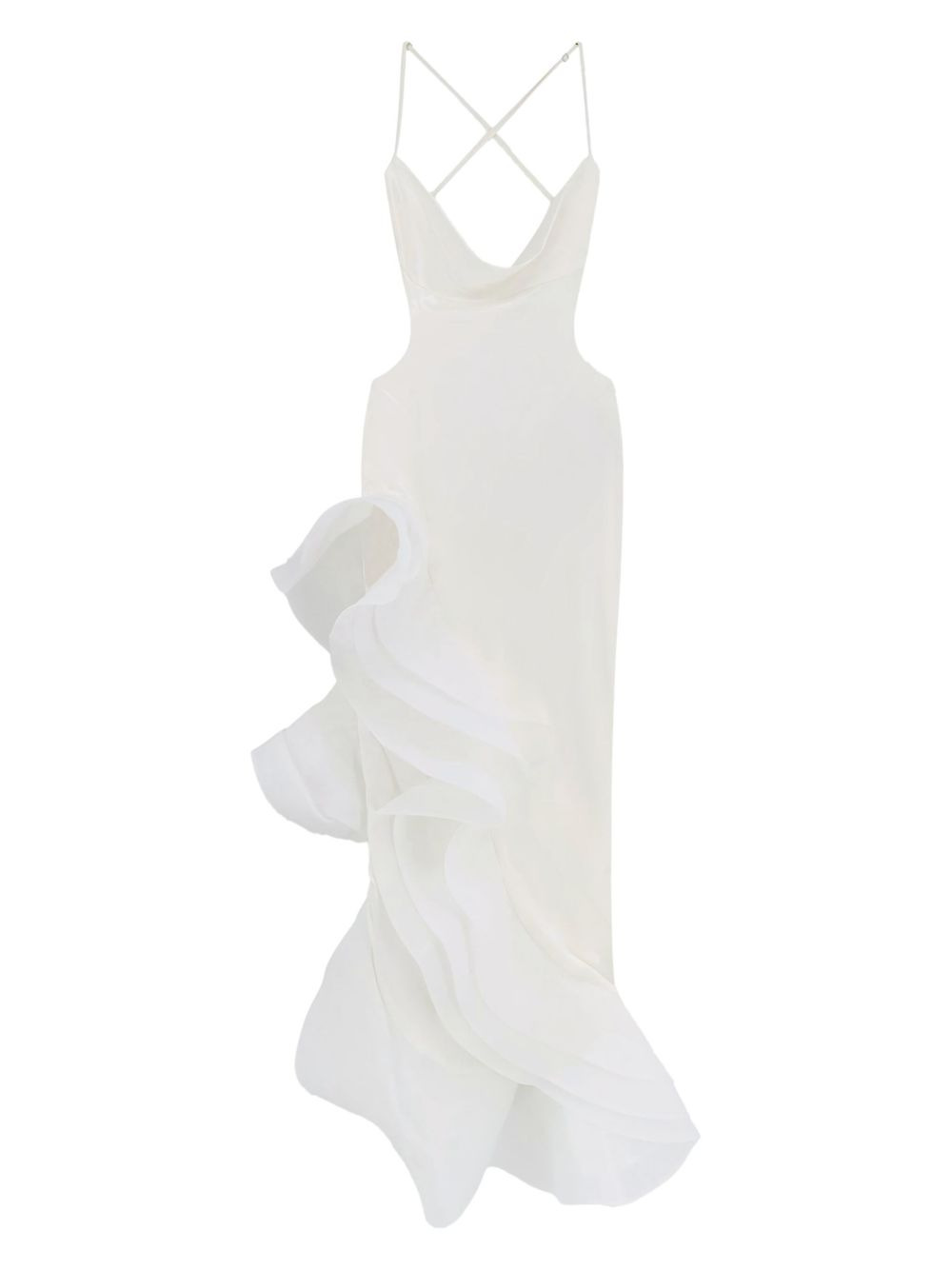 Kaitlin cowl-neck ruffled dress - 1