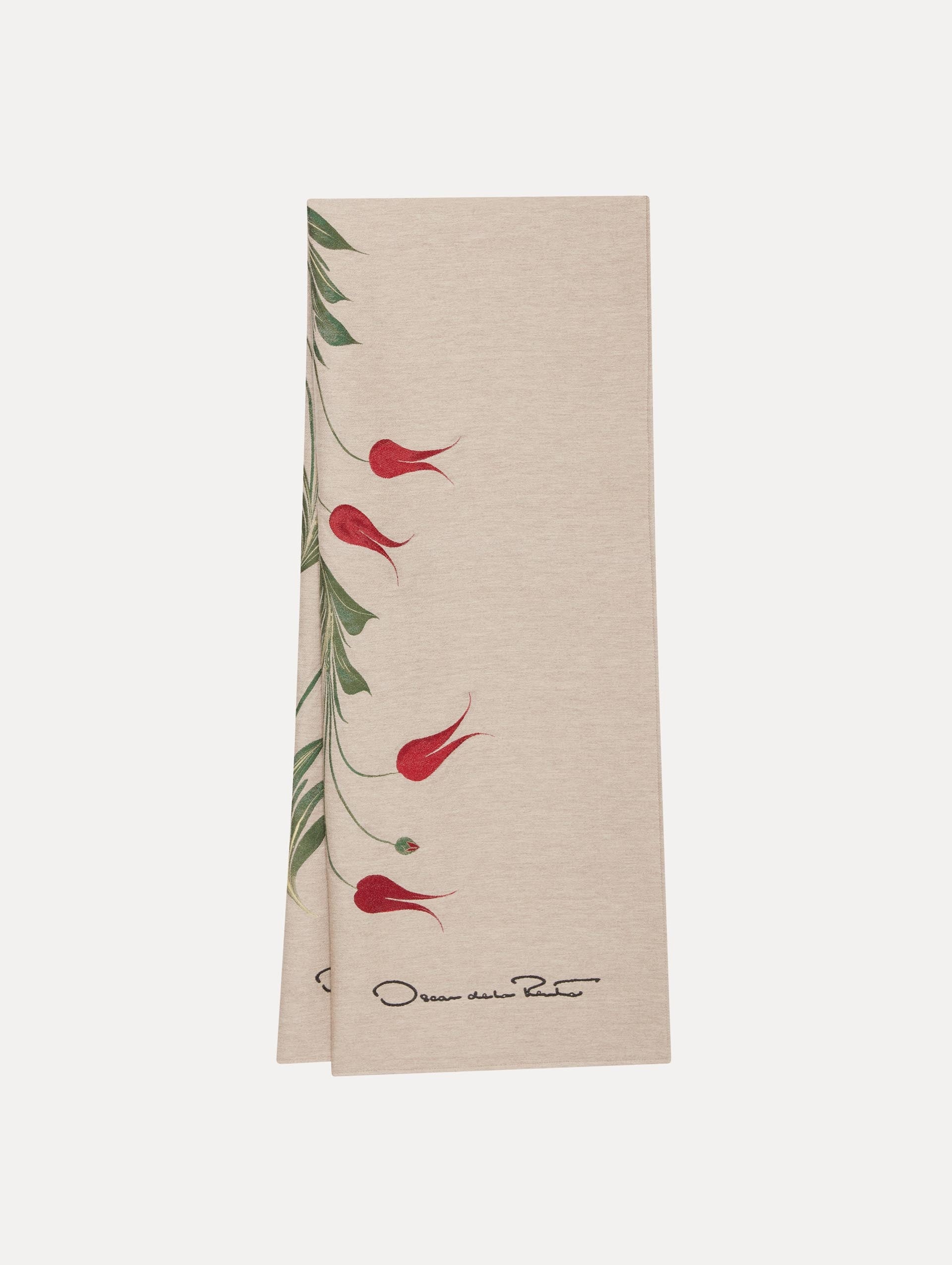 MARBLED TULIP JACQUARD SCARF - 2