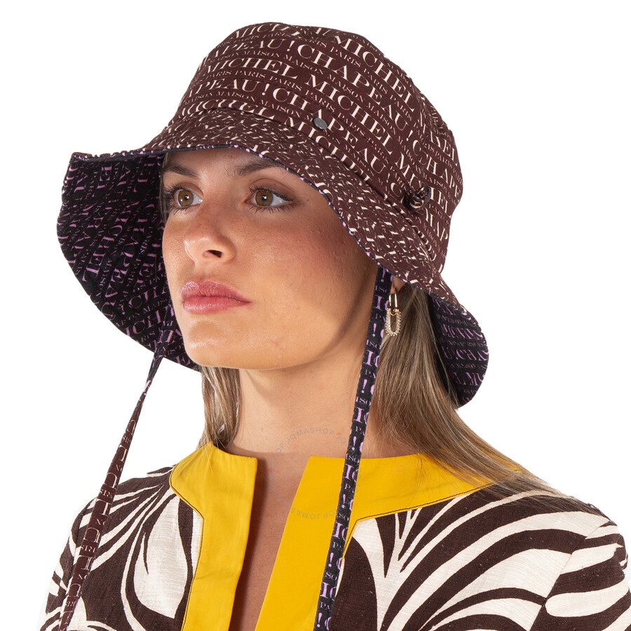 Maison Michel Ladies Multi Angele Logo-Print Bucket Hat - 2