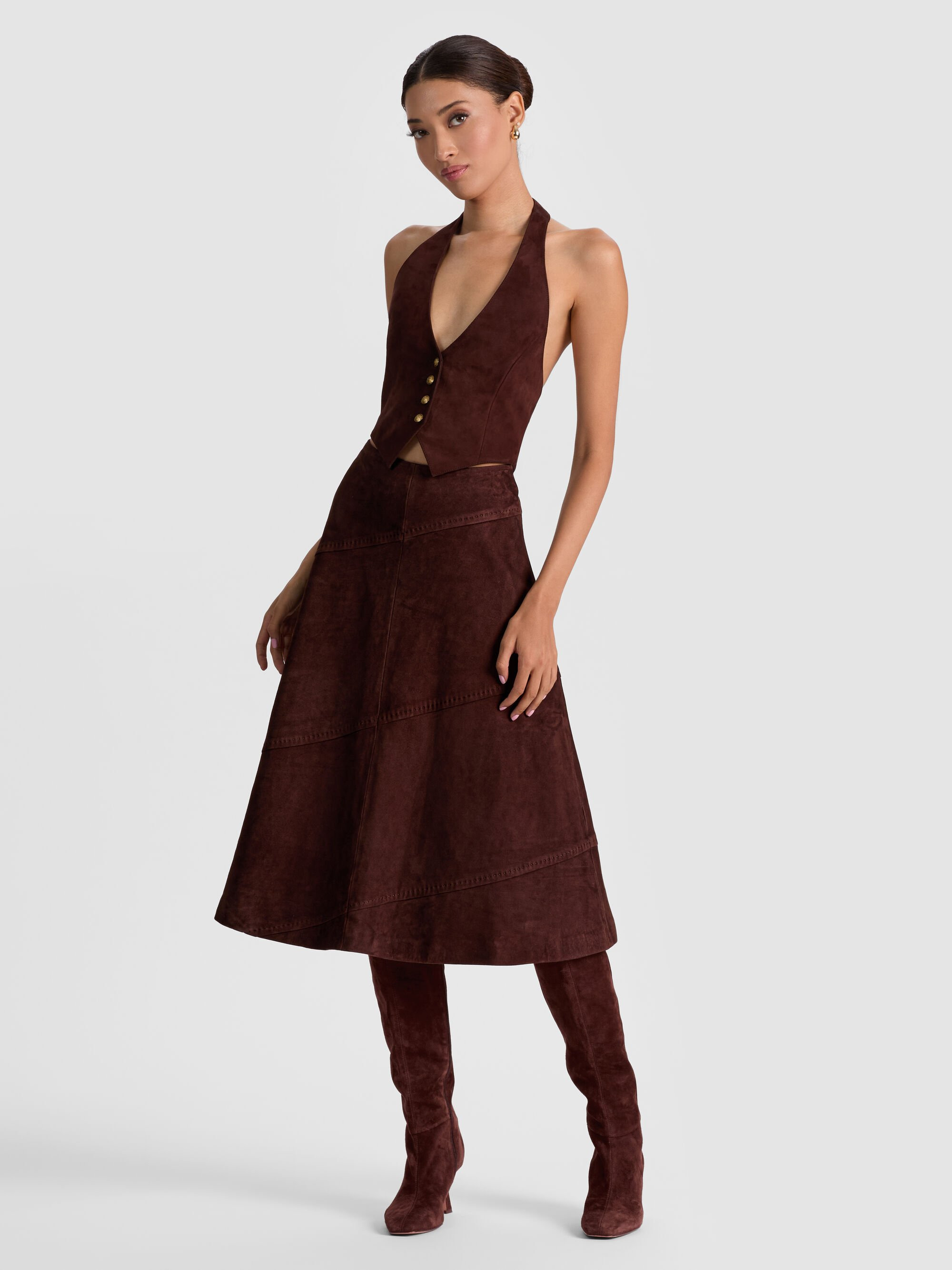 SOSIE SUEDE MIDI SKIRT - 3