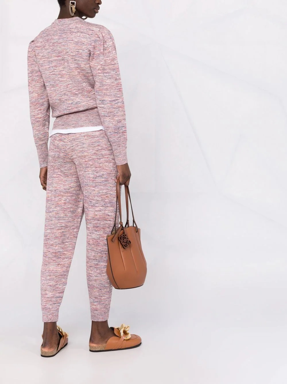 space dye-print tapered-leg track pants - 4