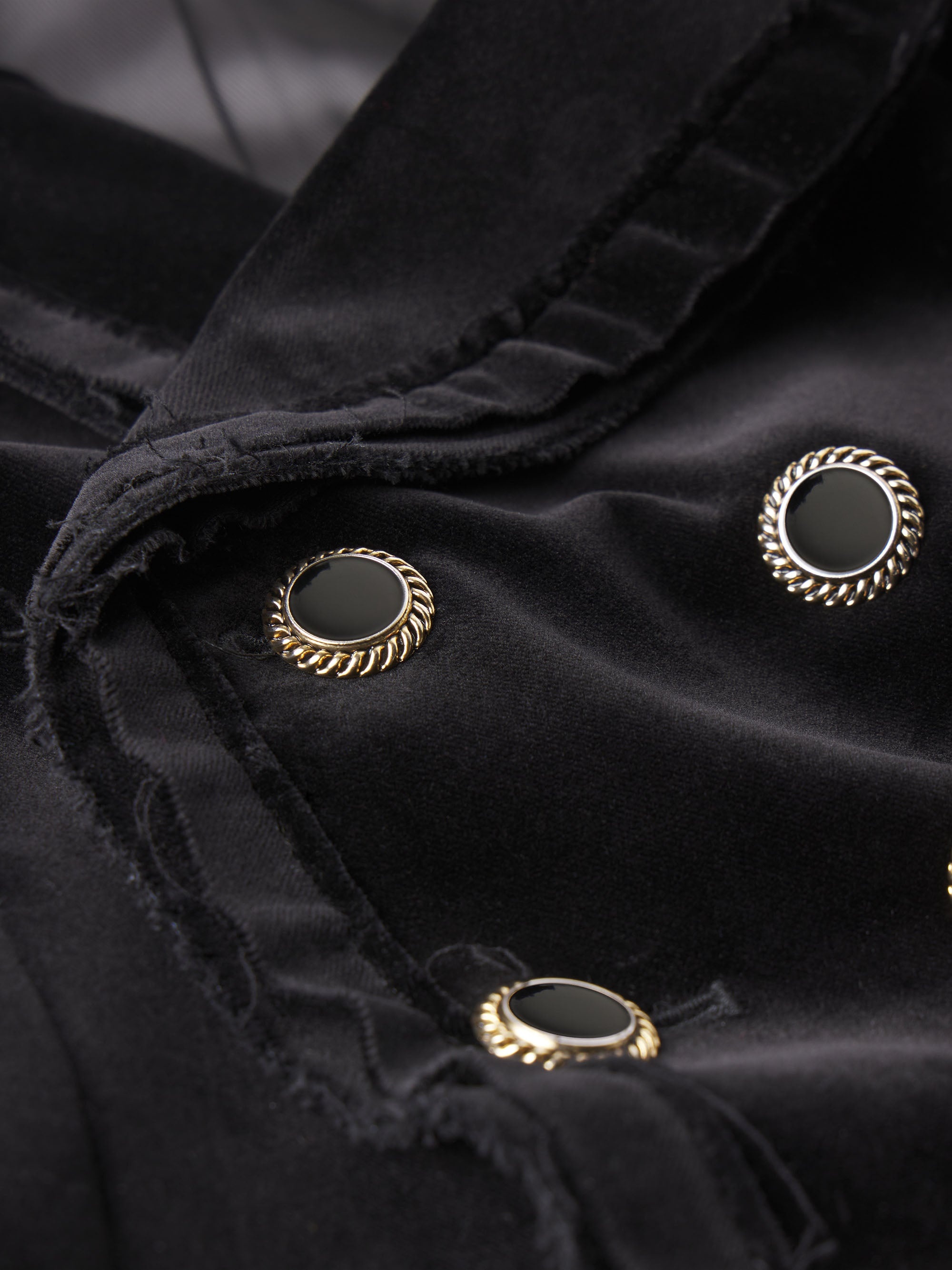 Shrunken Velvet Blazer in Black - 3