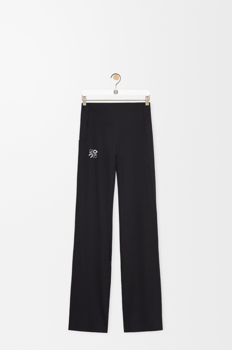 Soft bootleg pants in technical jersey 1