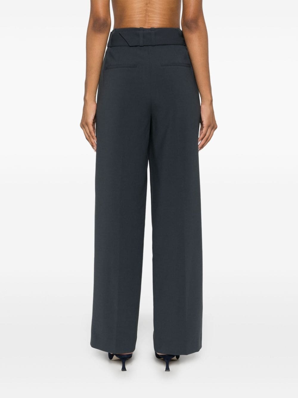 belted wide-leg trousers - 4