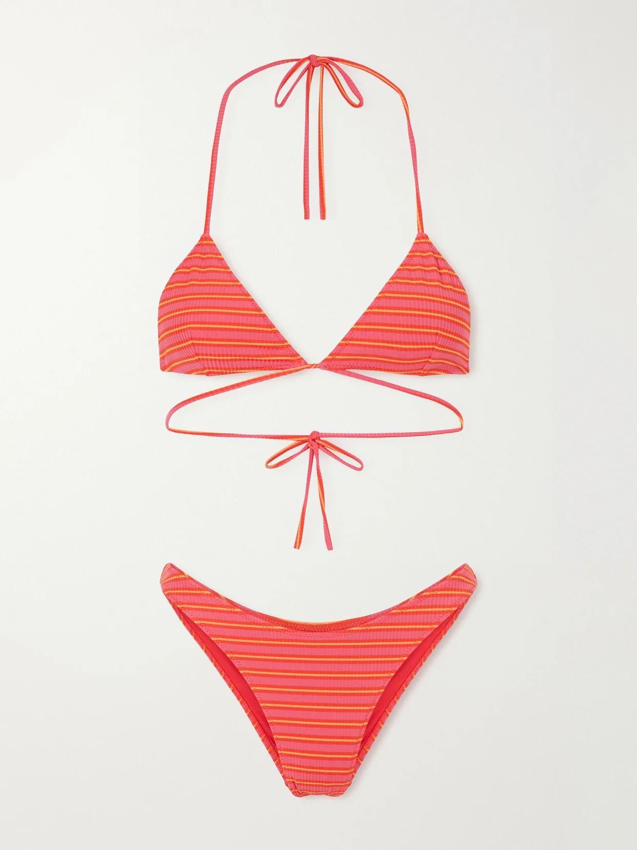 Striped Triangle Bikini - 1