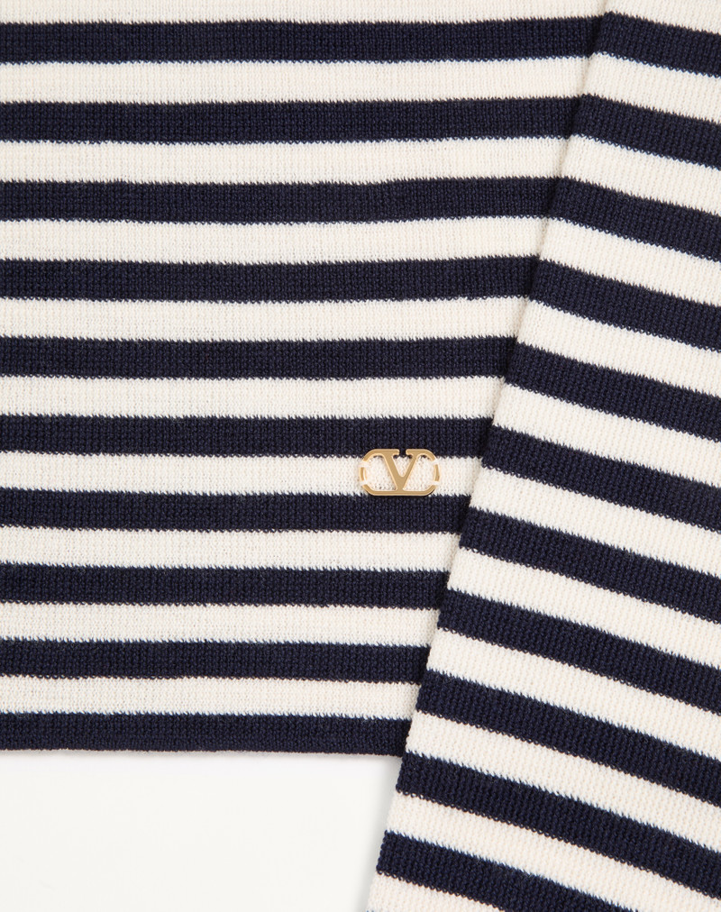 VALENTINO HIGH-NECK WOOL SWEATER WITH VLOGO PATCH 8