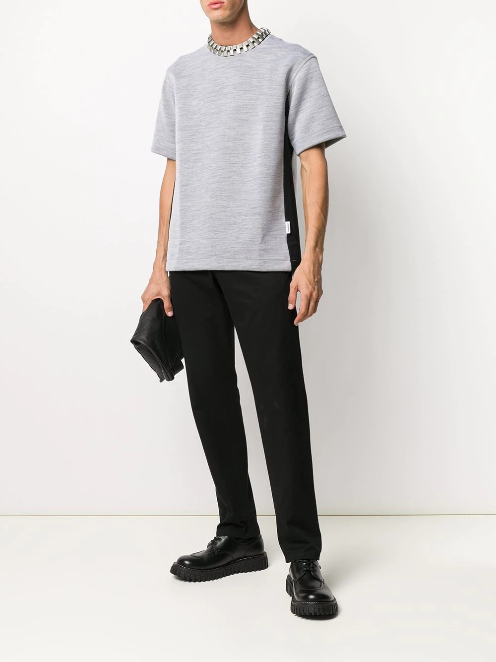 contrasting trim T-shirt - 2