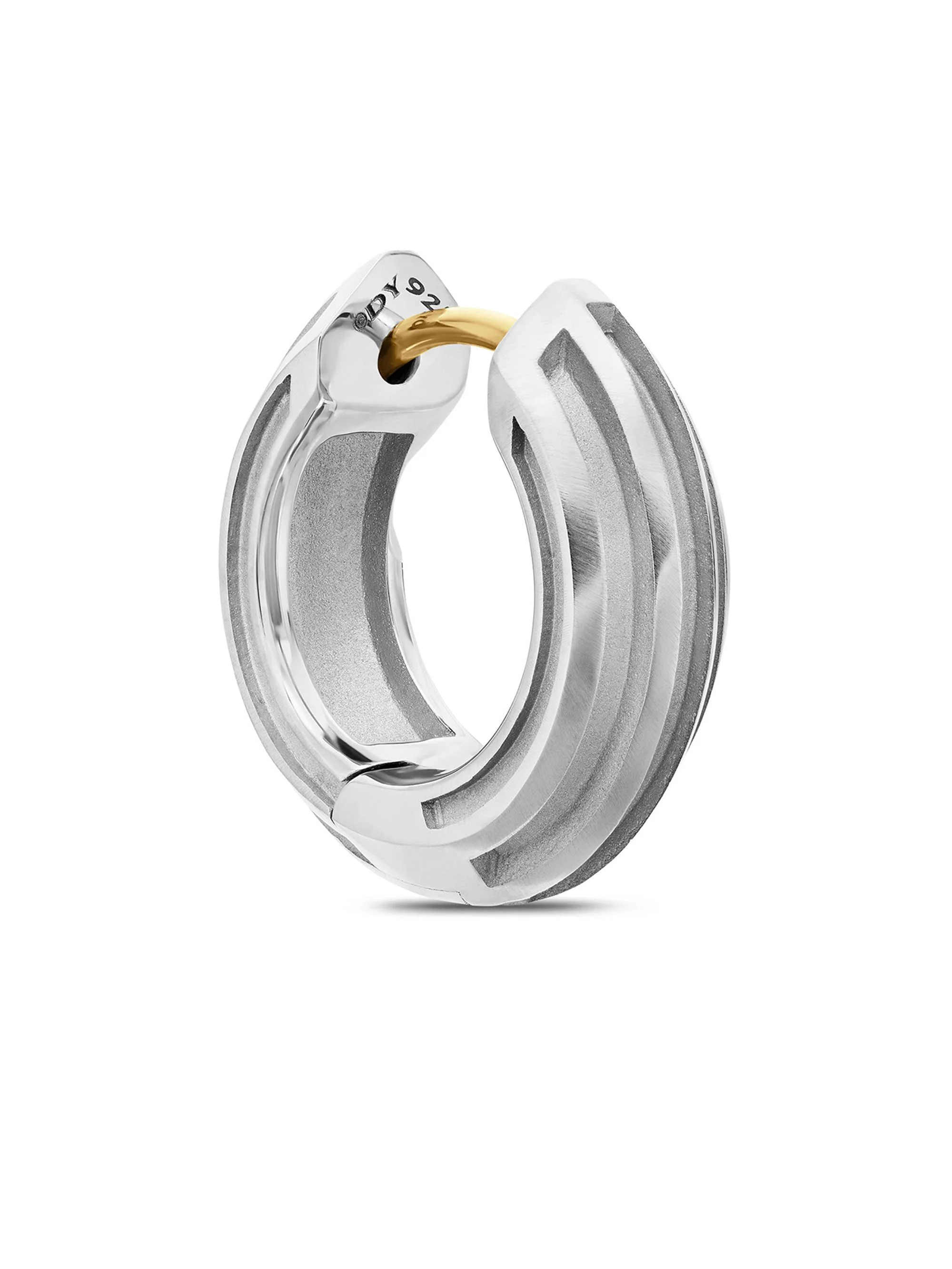 Men's Armory Hoop Earring in Sterling Silver - Silver - 1