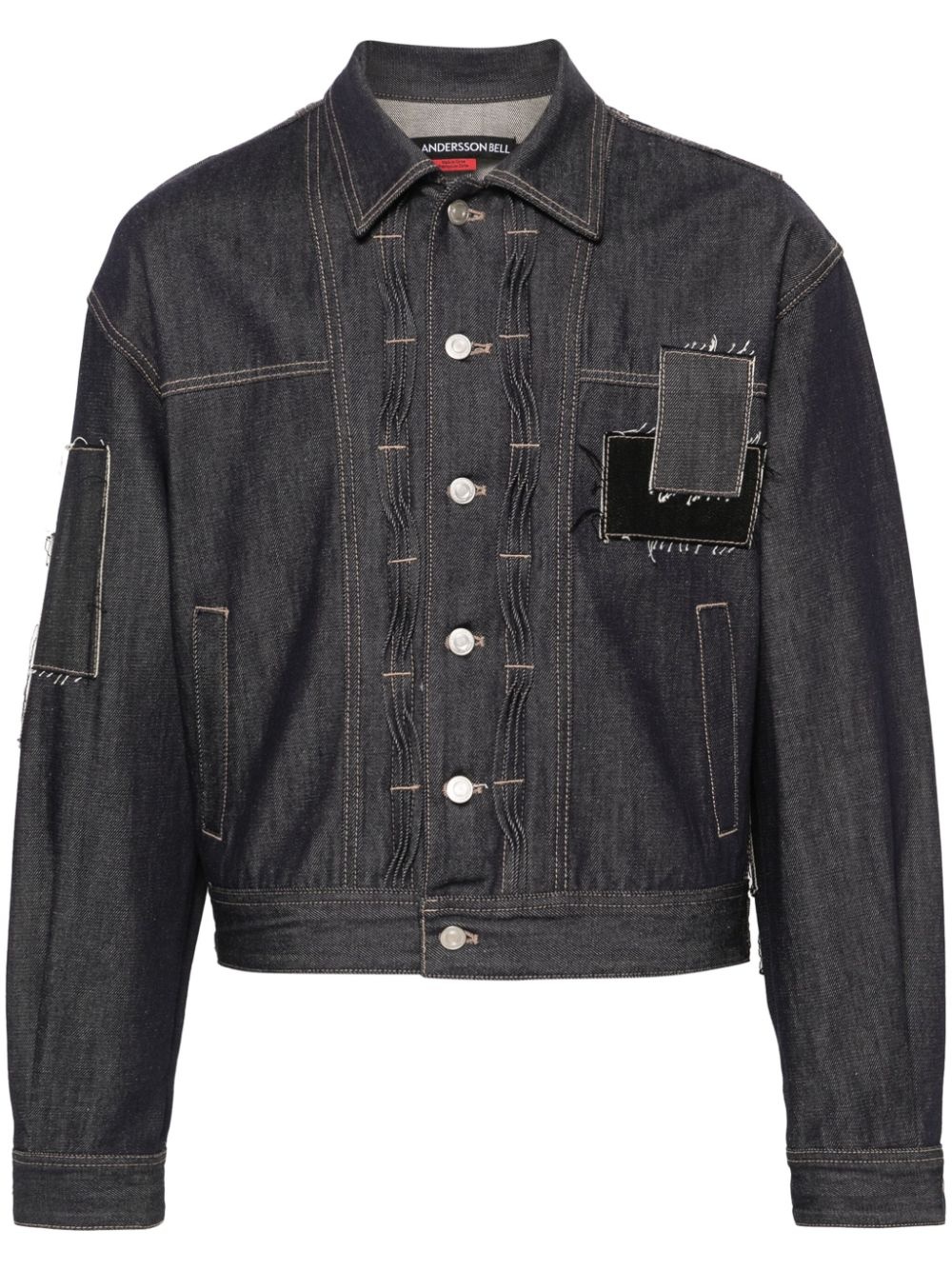 patchwork-detail denim jacket - 1