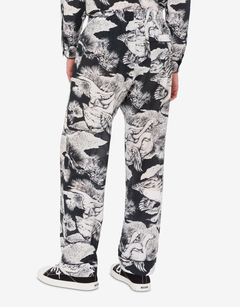 LIGHTWEIGHT COTTON POPLIN PANTS WITH GOOSE PRINT 3