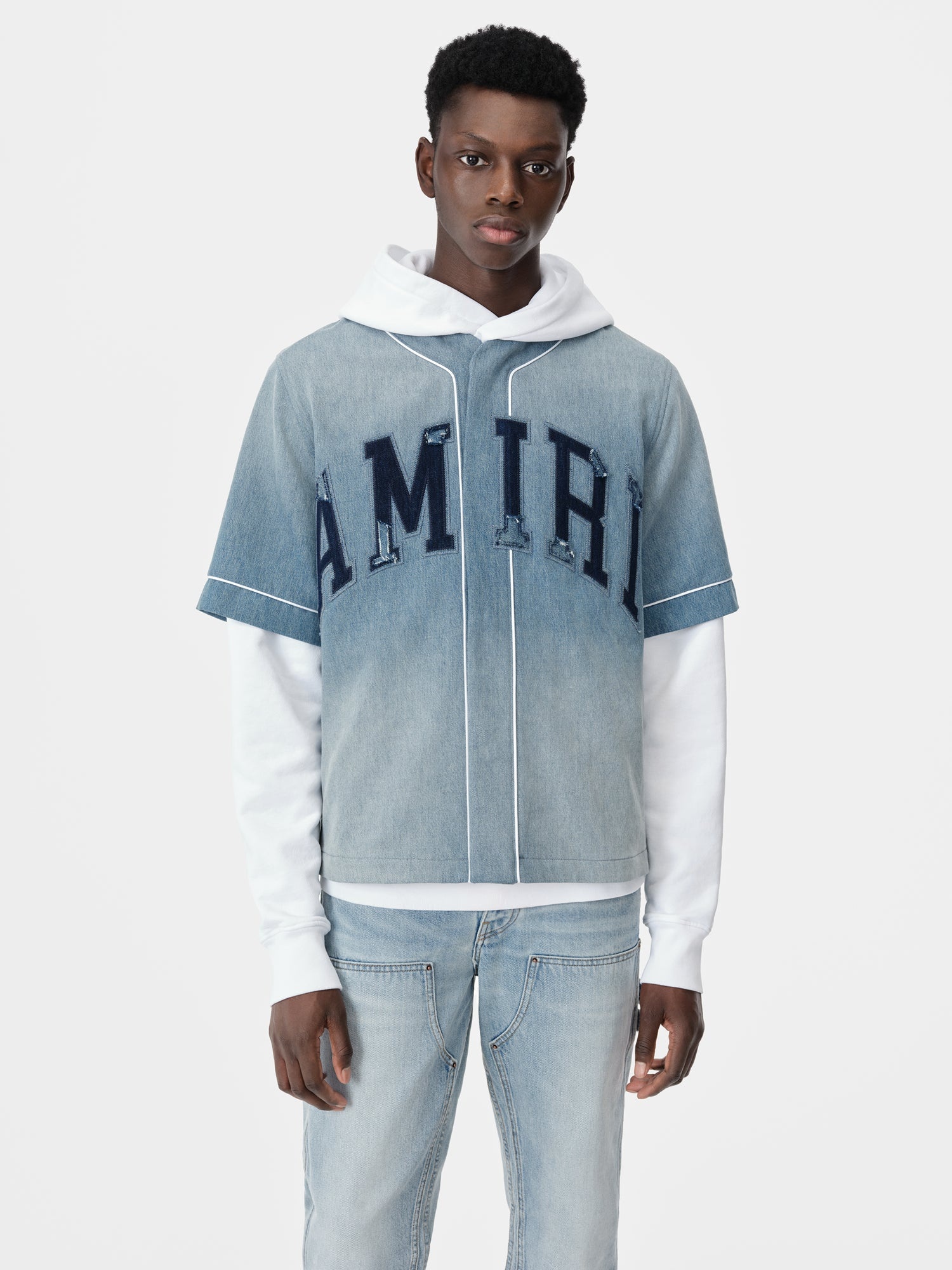 AMIRI SUNFADED BASEBALL SHIRT - 3
