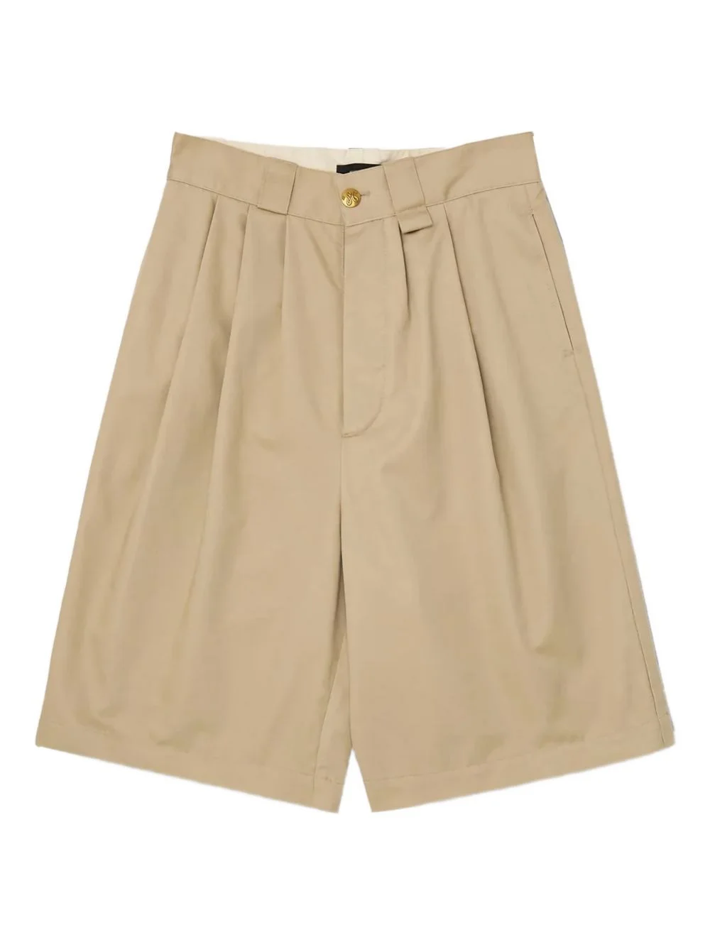 pleated logo-patch shorts - 1