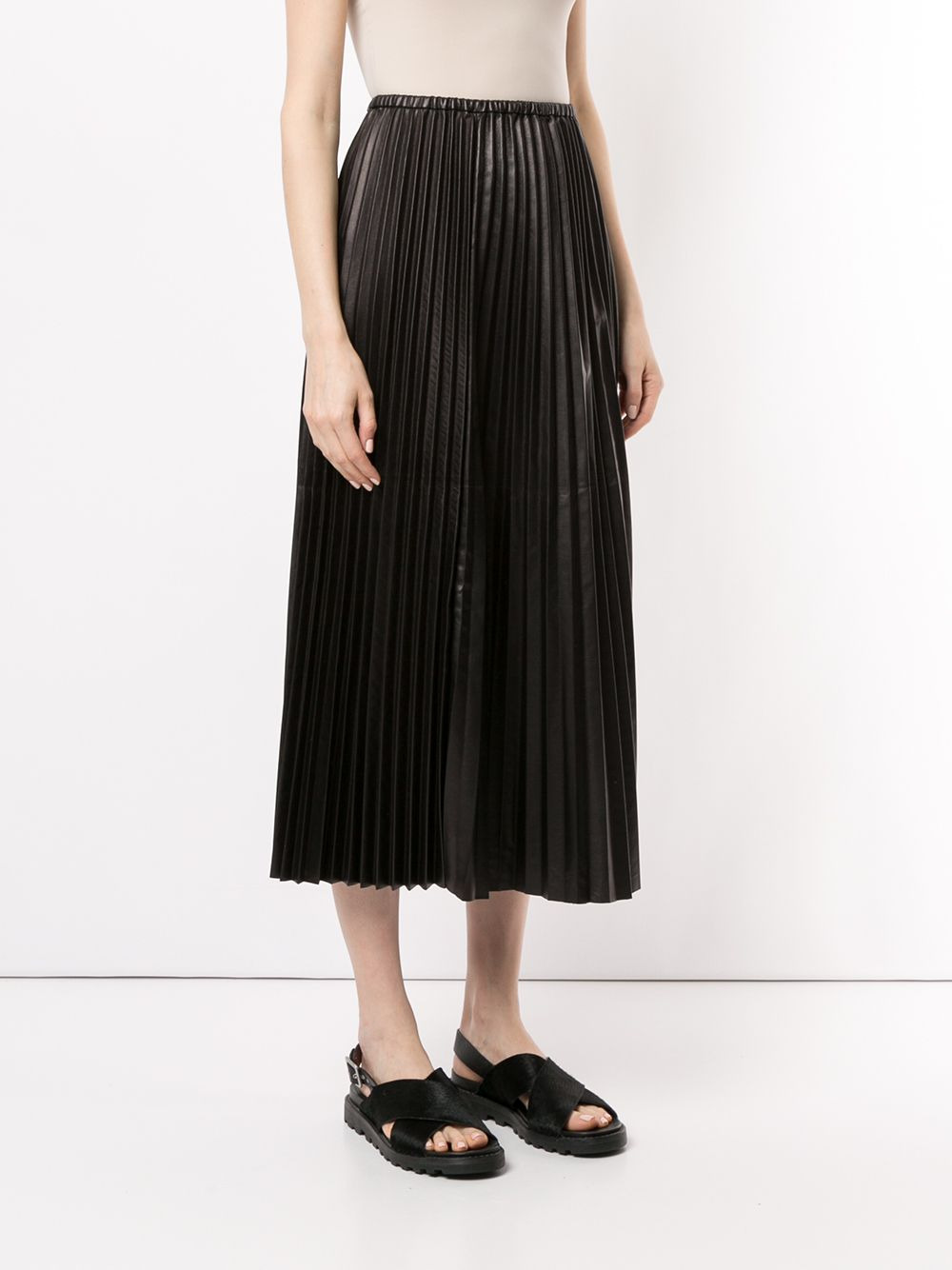 pleated leather skirt - 3