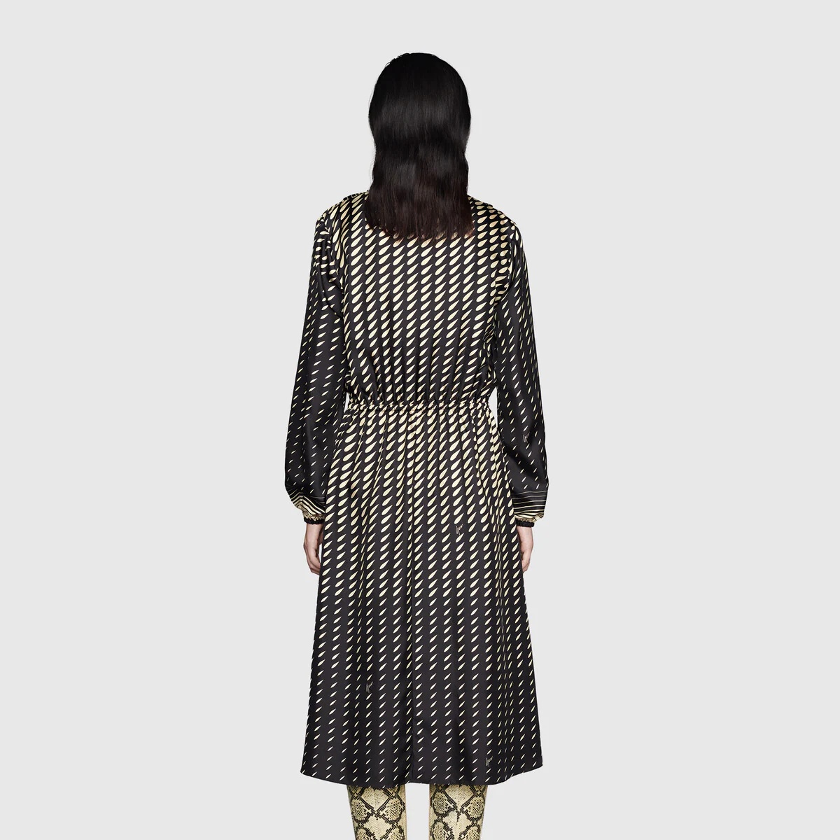 Print silk dress with scarf - 4