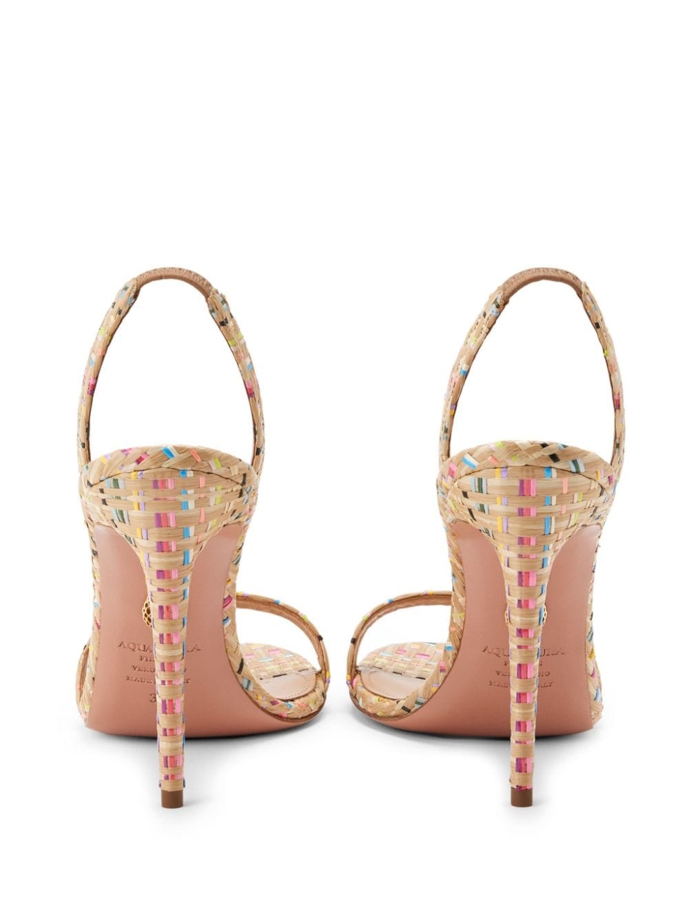 So Nude 105mm raffia sandals - 3