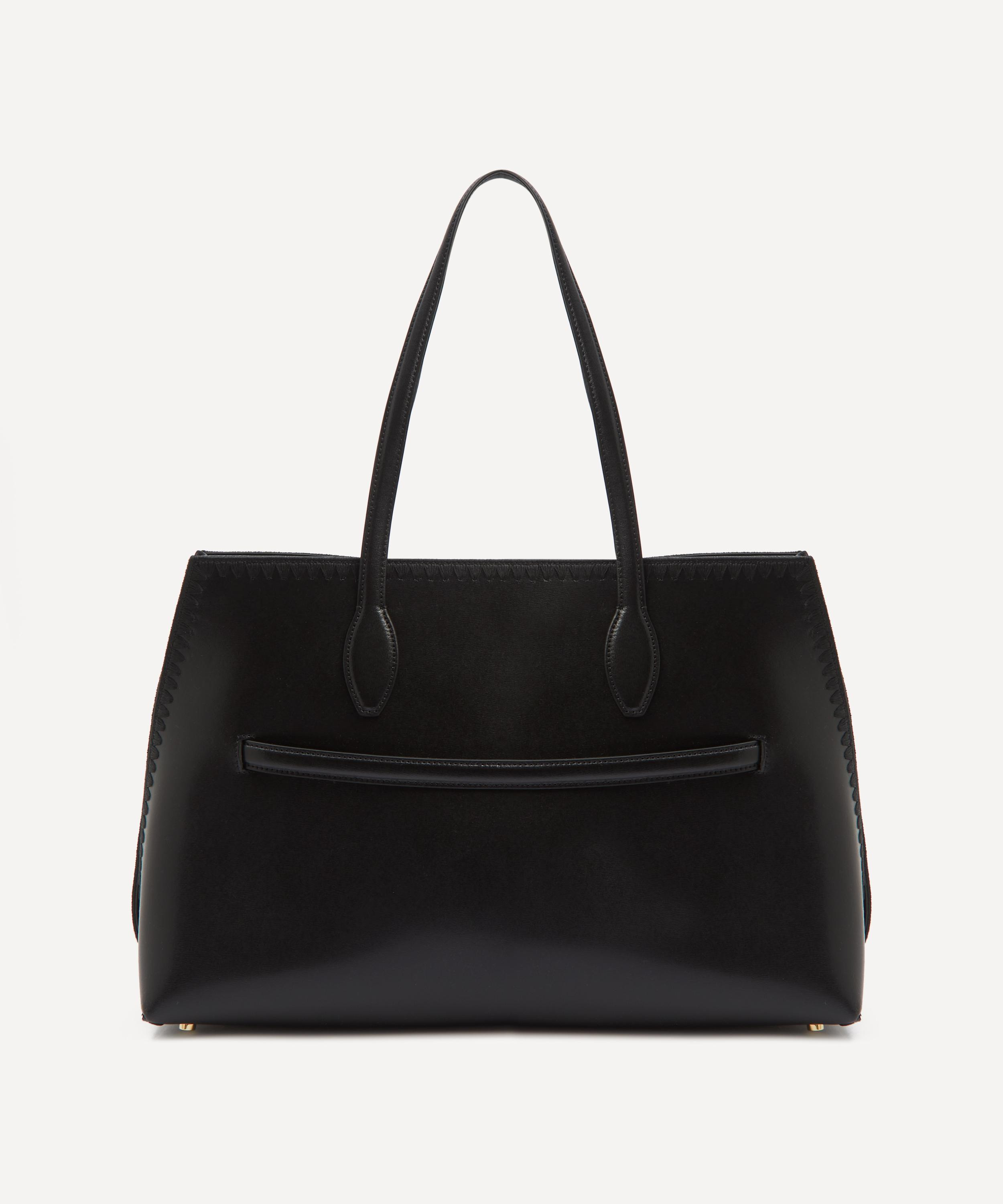 Embroidered Leather Lounge Tote Bag - 4