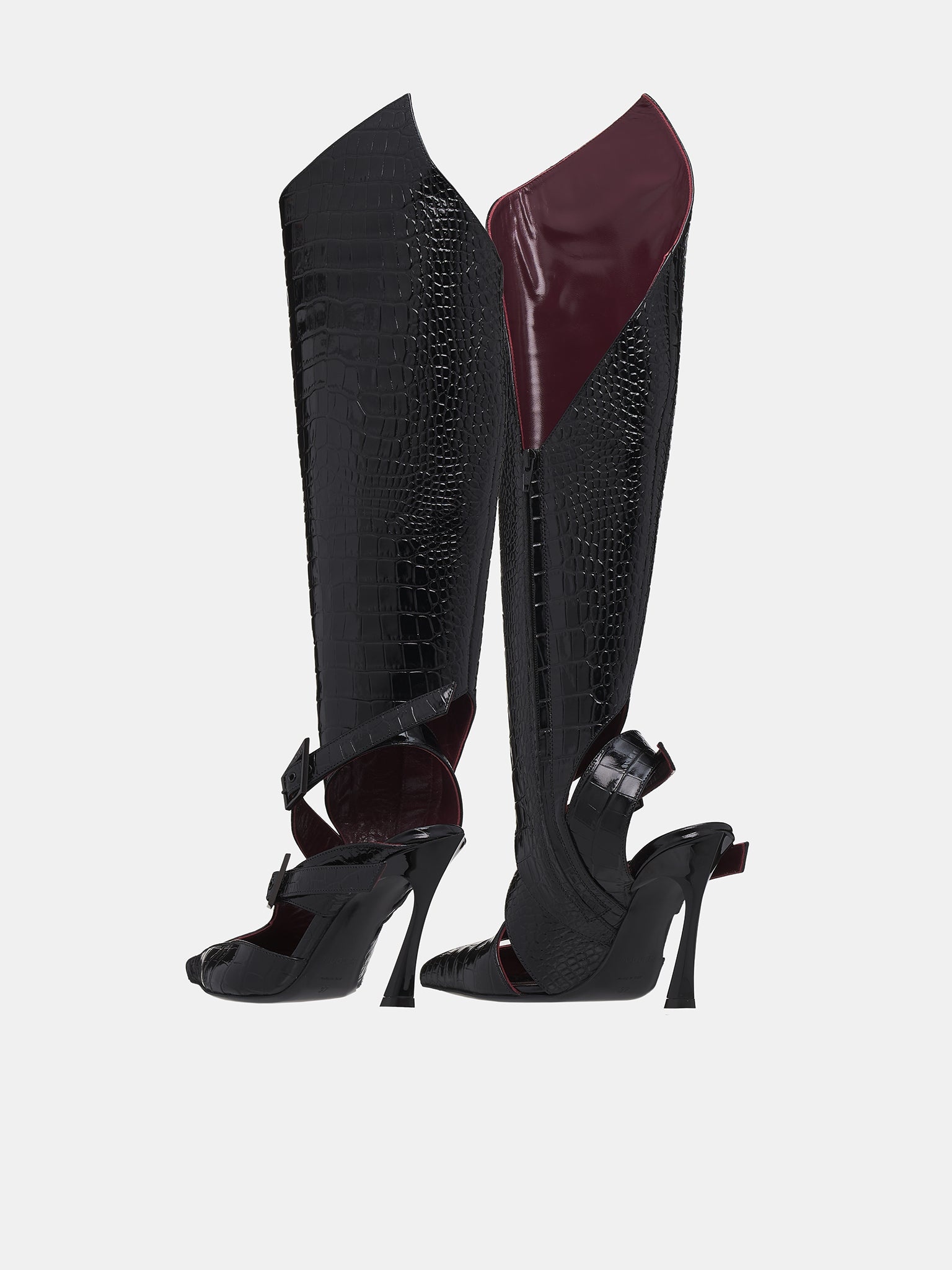 Buckled Knee High Boots - 5
