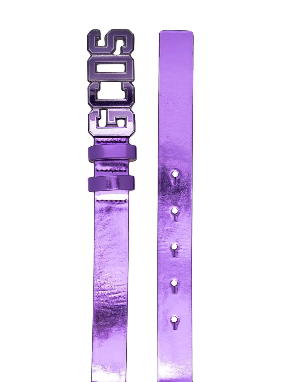 logo-plaque metallic belt - 2