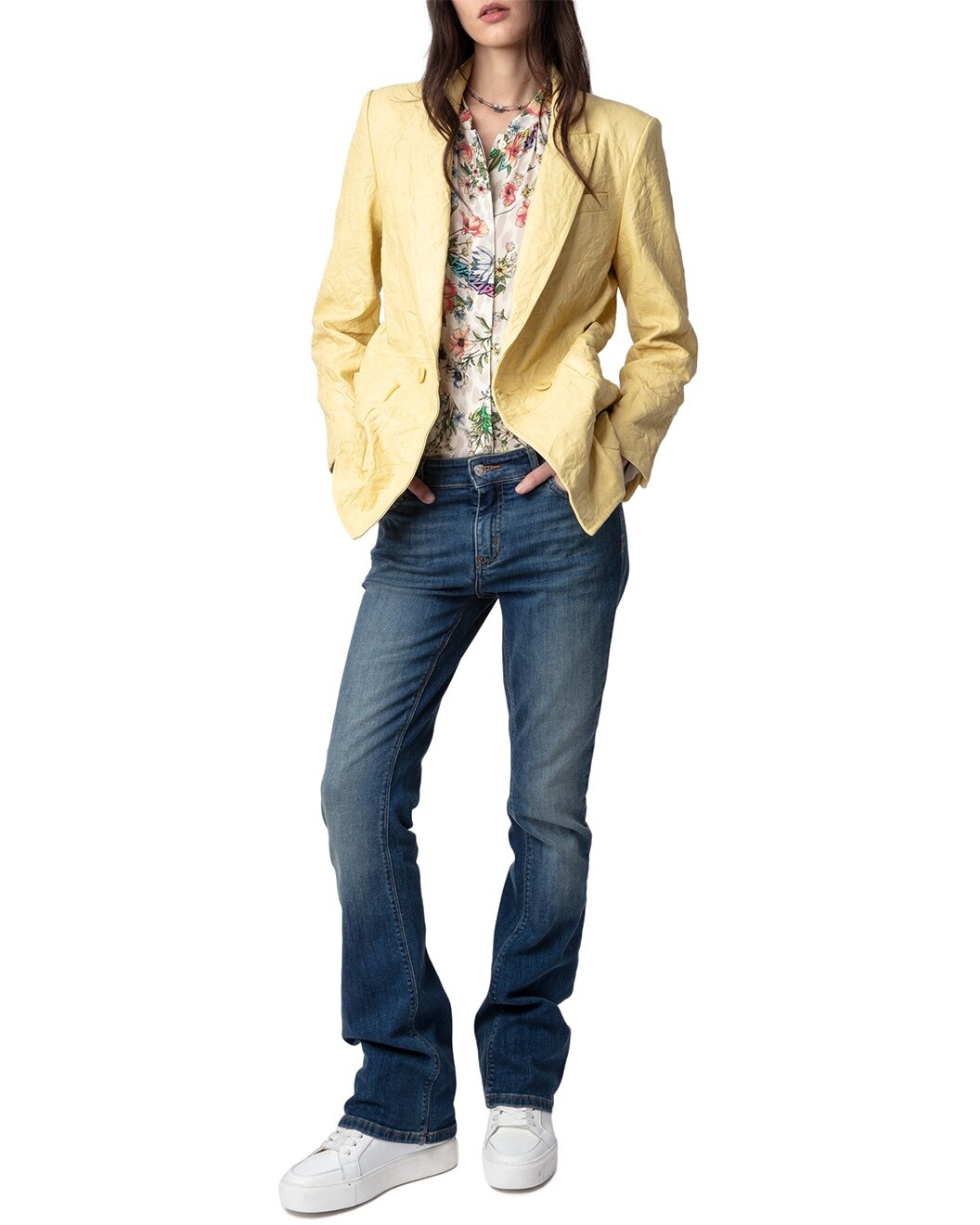 Zadig & Voltaire Visko Cuir Froisse Leather Blazer - 5