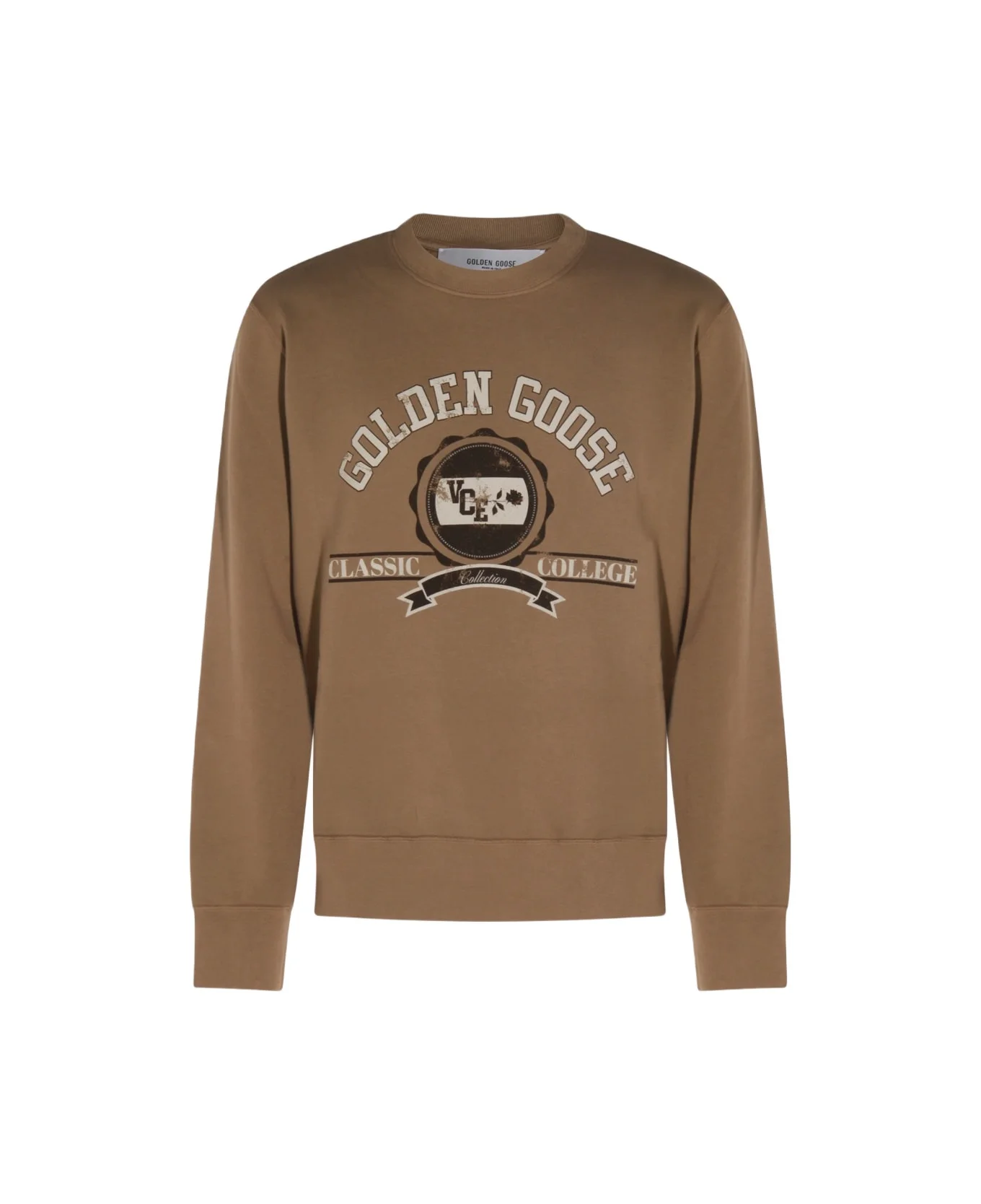 Beige Cotton Sweatshirt - 1