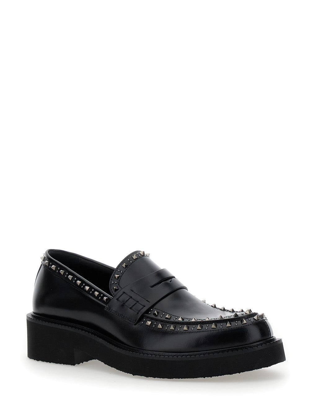 Valentino Garavani Men 'Gentleglam' Black Loafers With Studs In Leather Man - 2