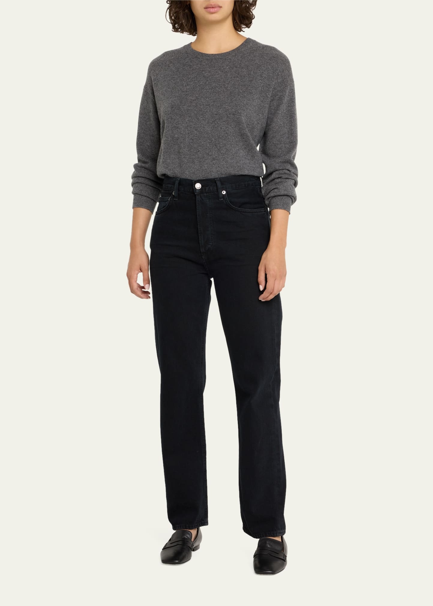 90's Pinch Waist High Rise Straight Jeans - 2