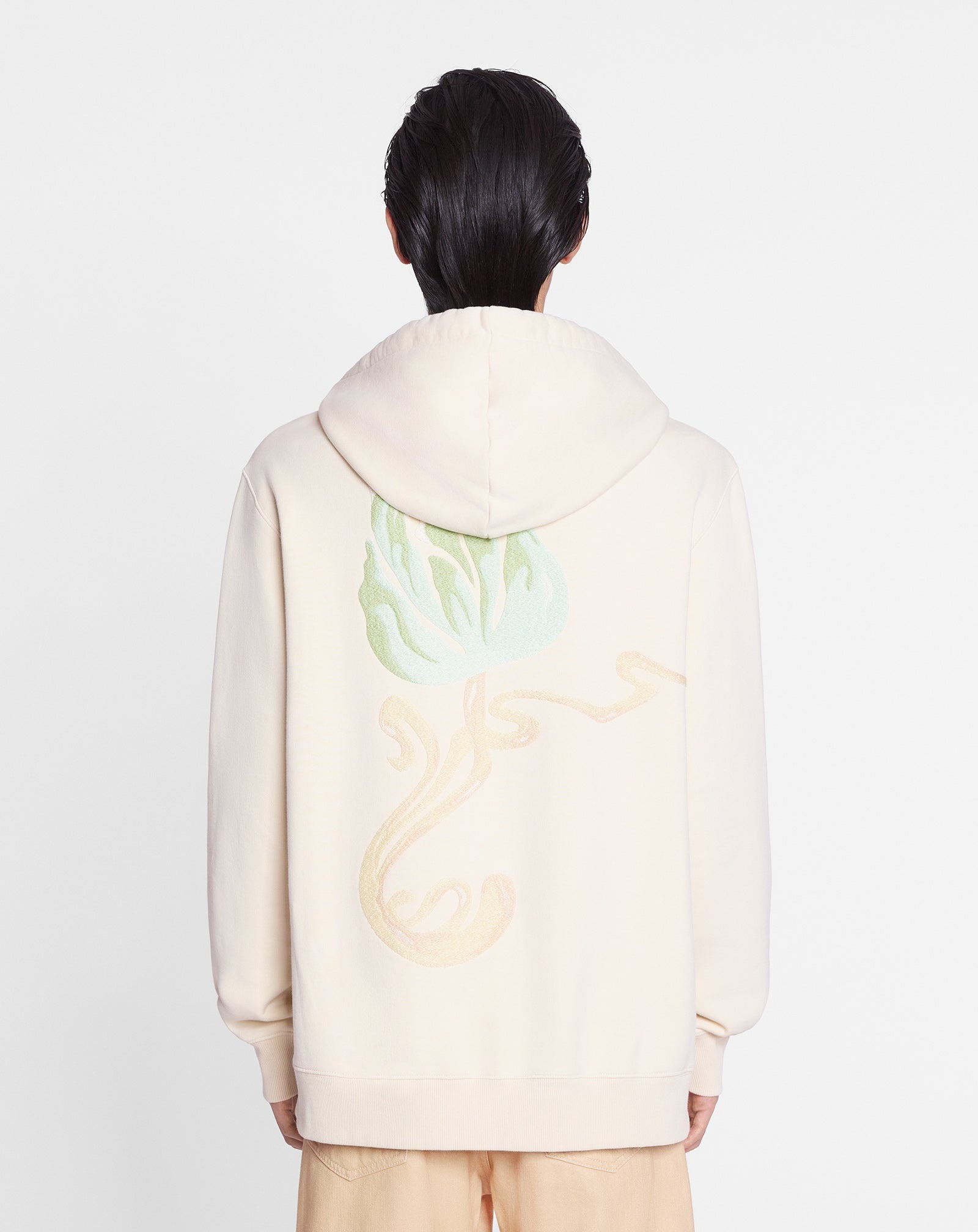 LOOSE-FIT HOODIE WITH FLORAL EMBROIDERY - 5