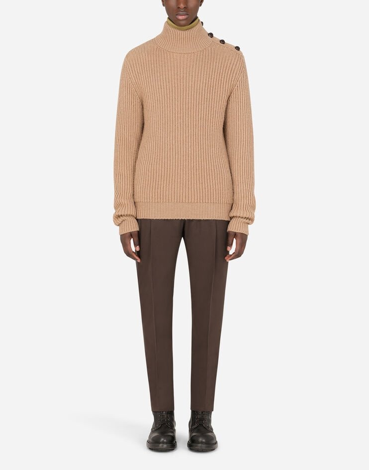 Turtle-neck sweater in camel wool - 6