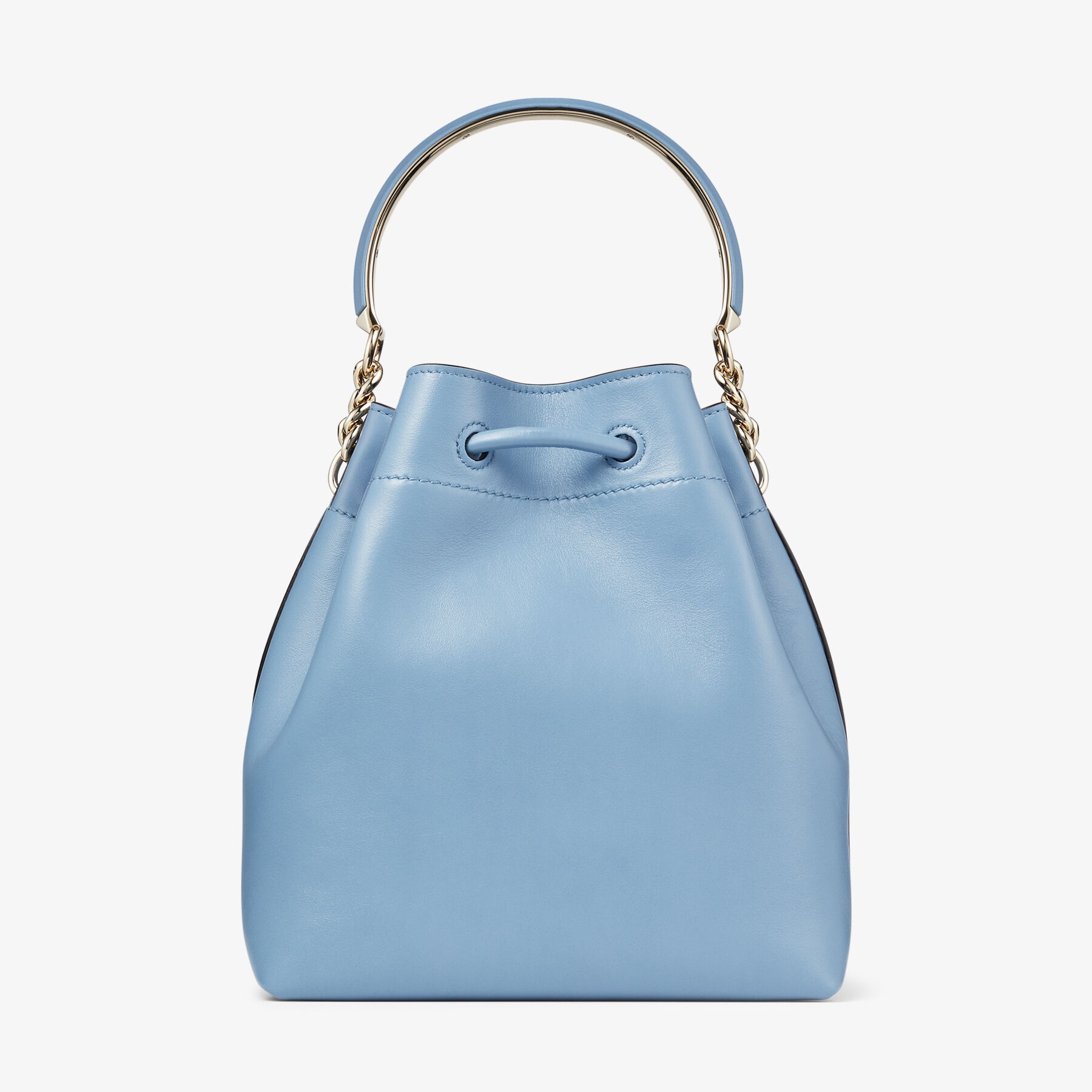 Bon Bon Bucket
Smoky Blue Soft Shiny Smooth Calf Leather Bucket Bag - 8