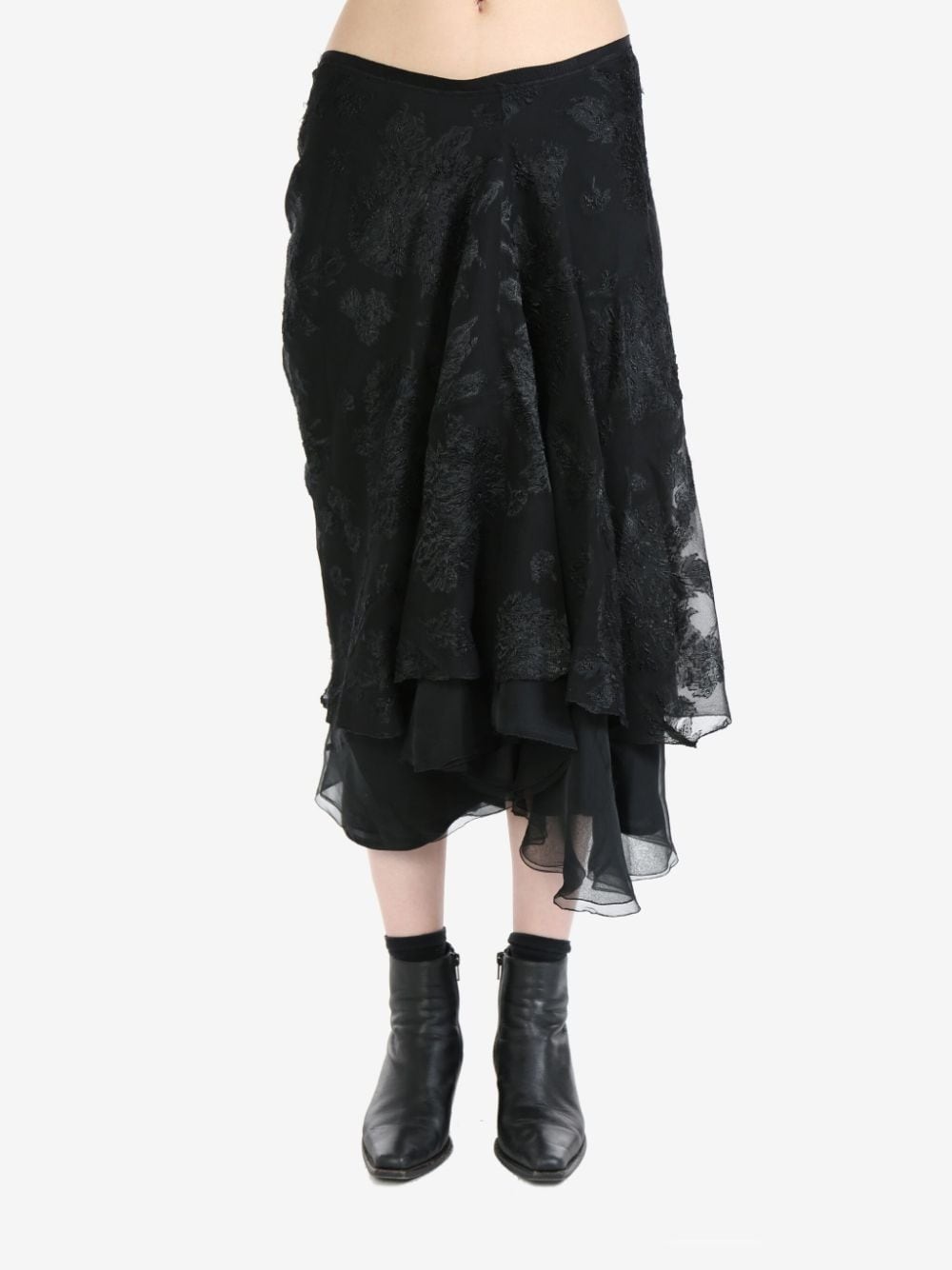 Noir asymmetric skirt - 2