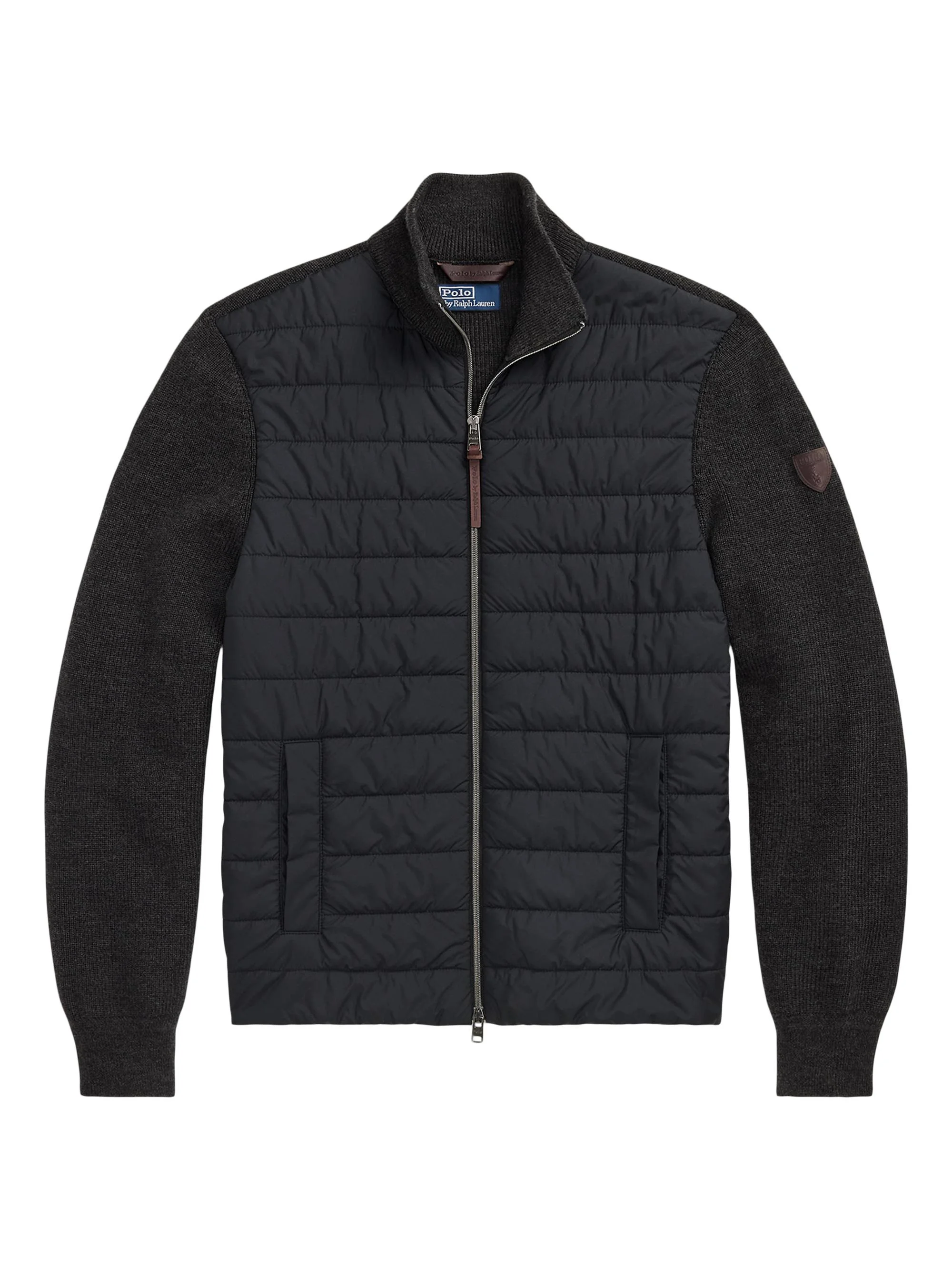Men's Merino Wool Quilted Zip-Front Jacket - Charcoal Combo - 1