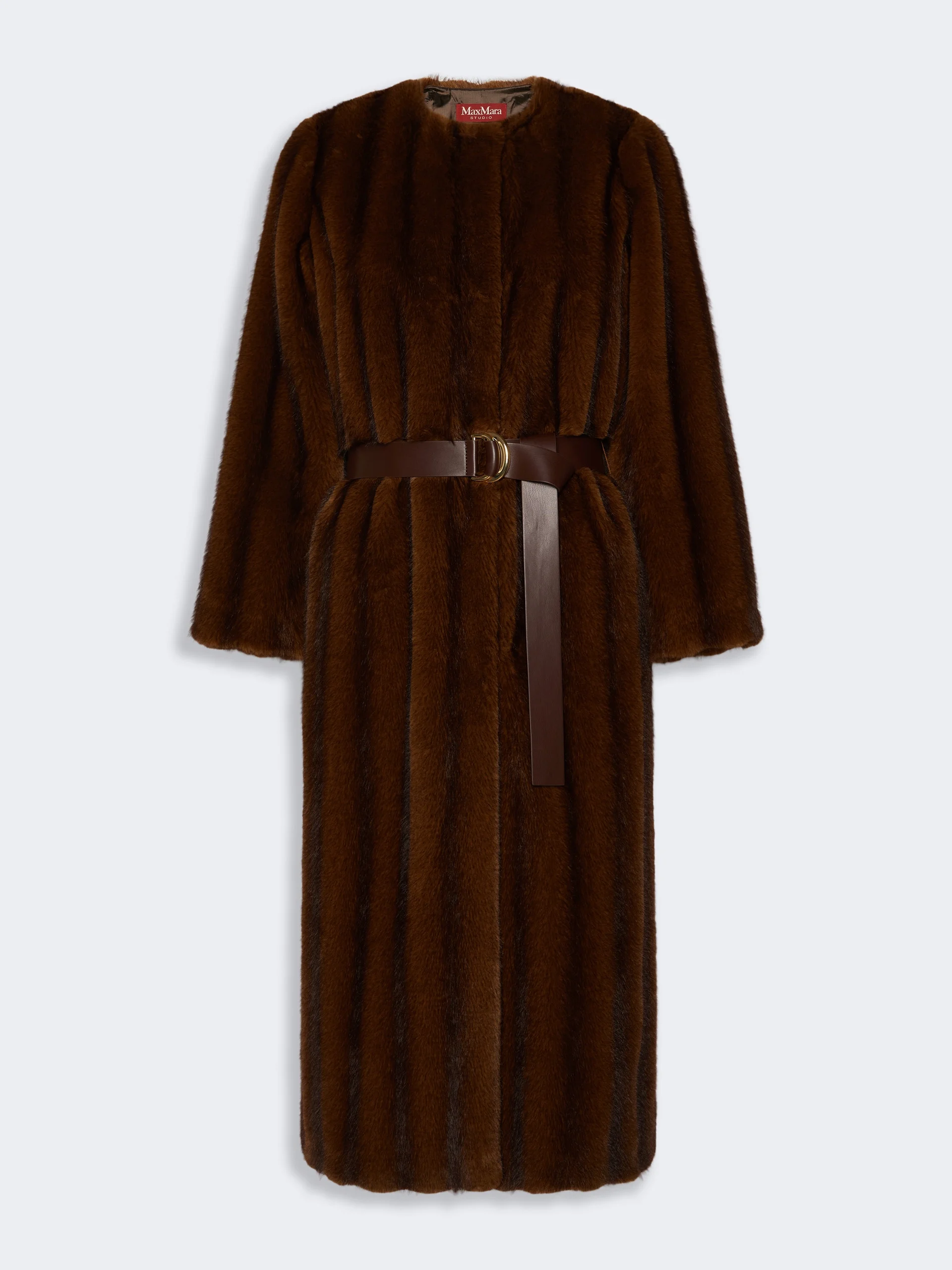 ORMA Fluffy-textured long coat - HAZELNUT BROWN - 1