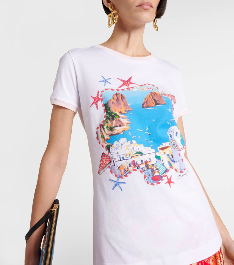Capri printed cotton jersey T-shirt 5