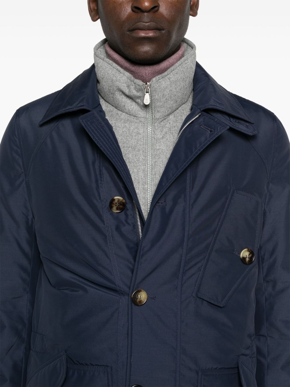 single-breasted padded jacket - 5