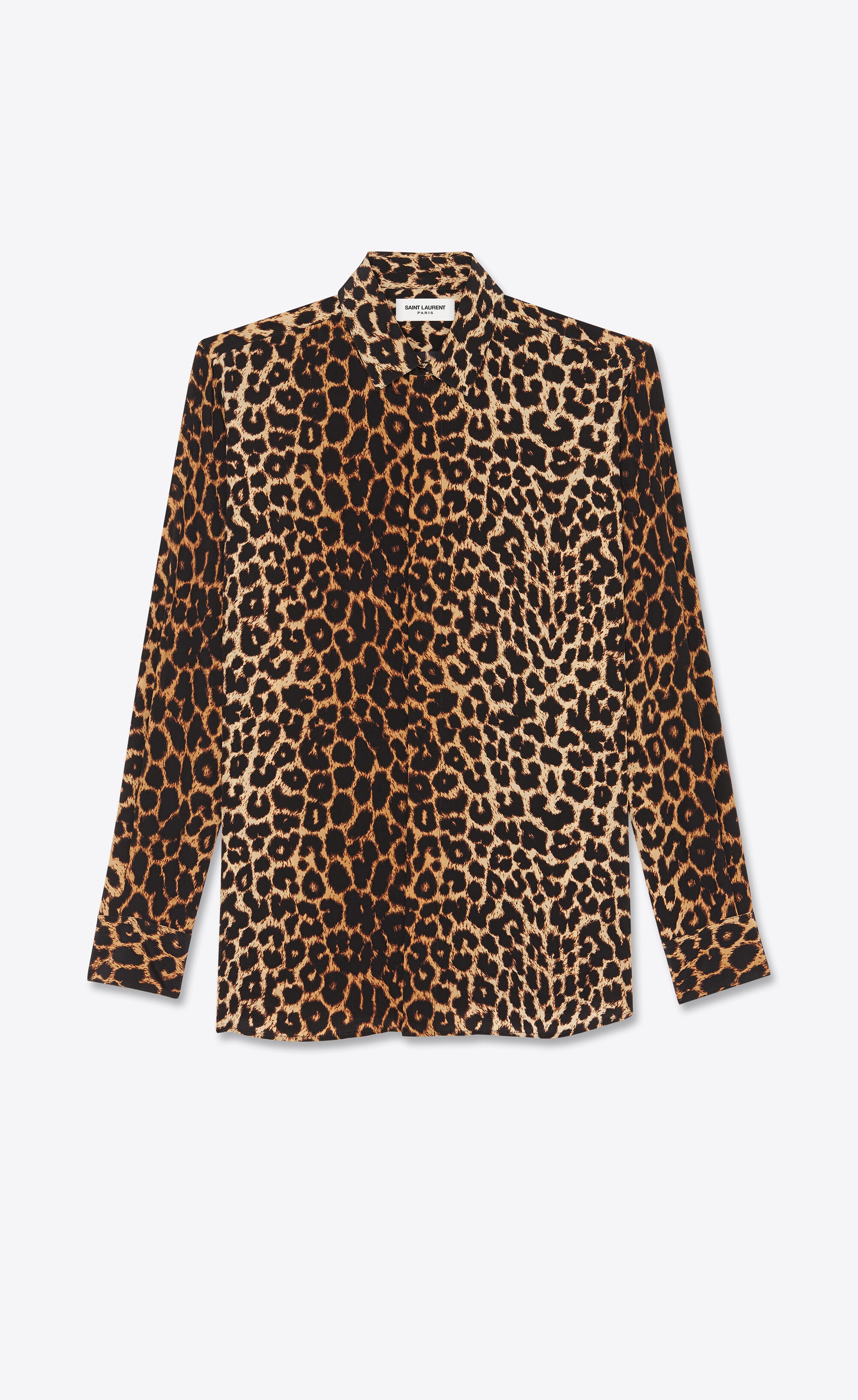 leopard-print shirt in crepe de chine - 1