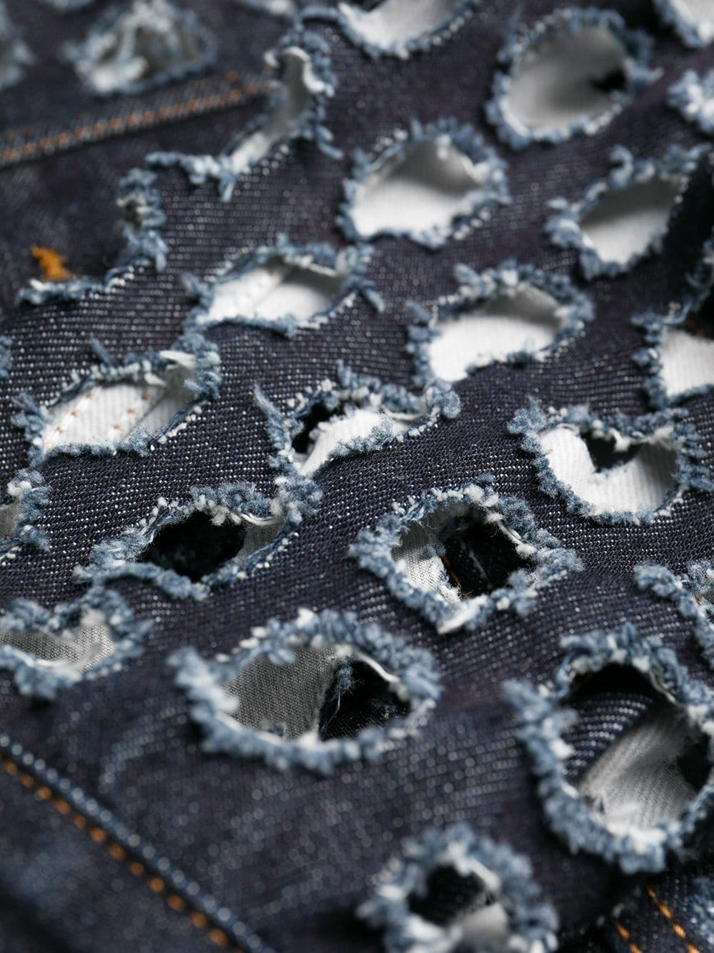 holey denim jacket - 7