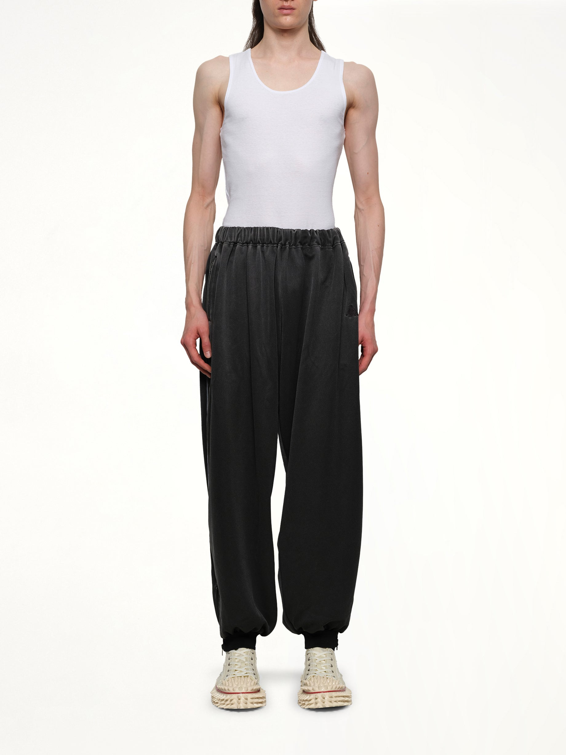 Faded Black Track Pants in Grey - 7