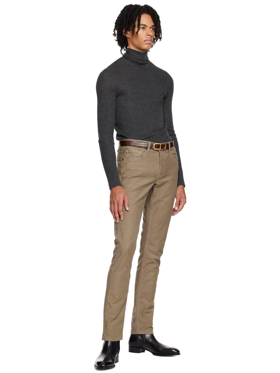 Brown Croc Stadium Reversible Belt - 3