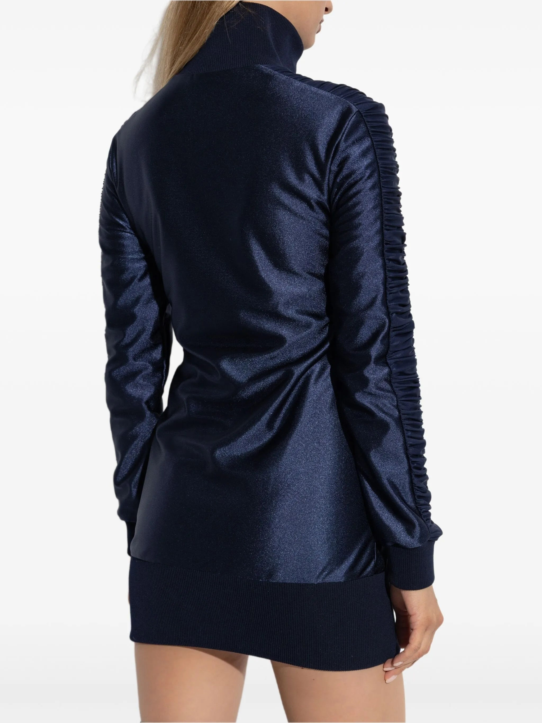 Balenciaga Ruched-sleeve Zip-front Dress - 5