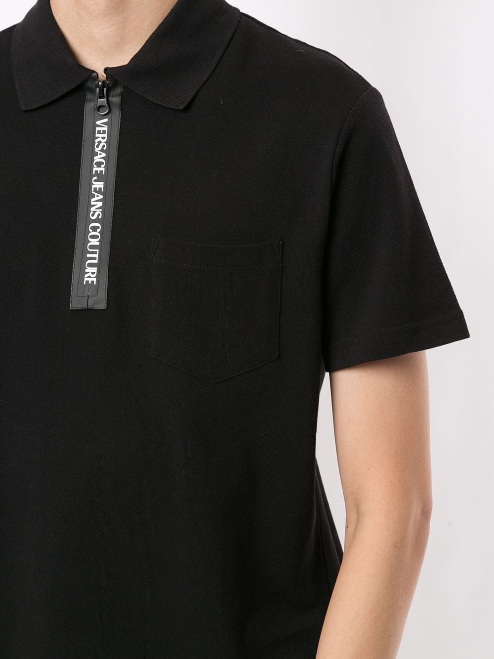 logo print short-sleeved polo shirt - 5