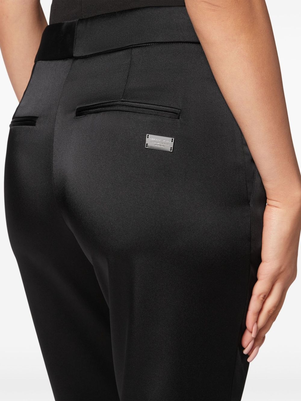 flared satin trousers - 4