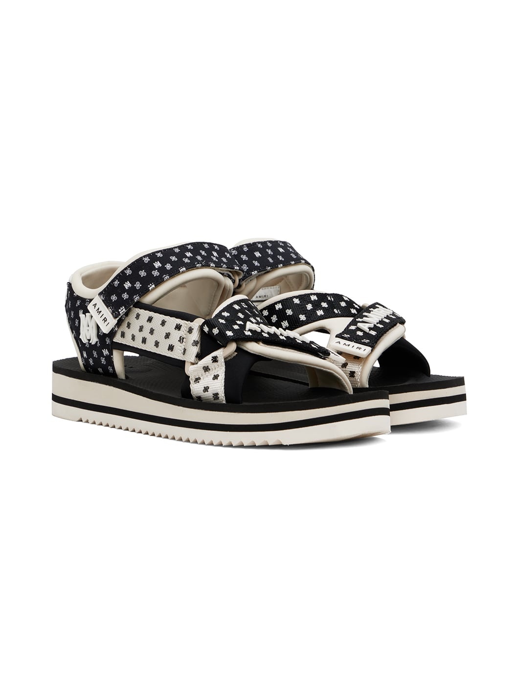 Black & Off-White 'MA' Paisley Sandals - 4