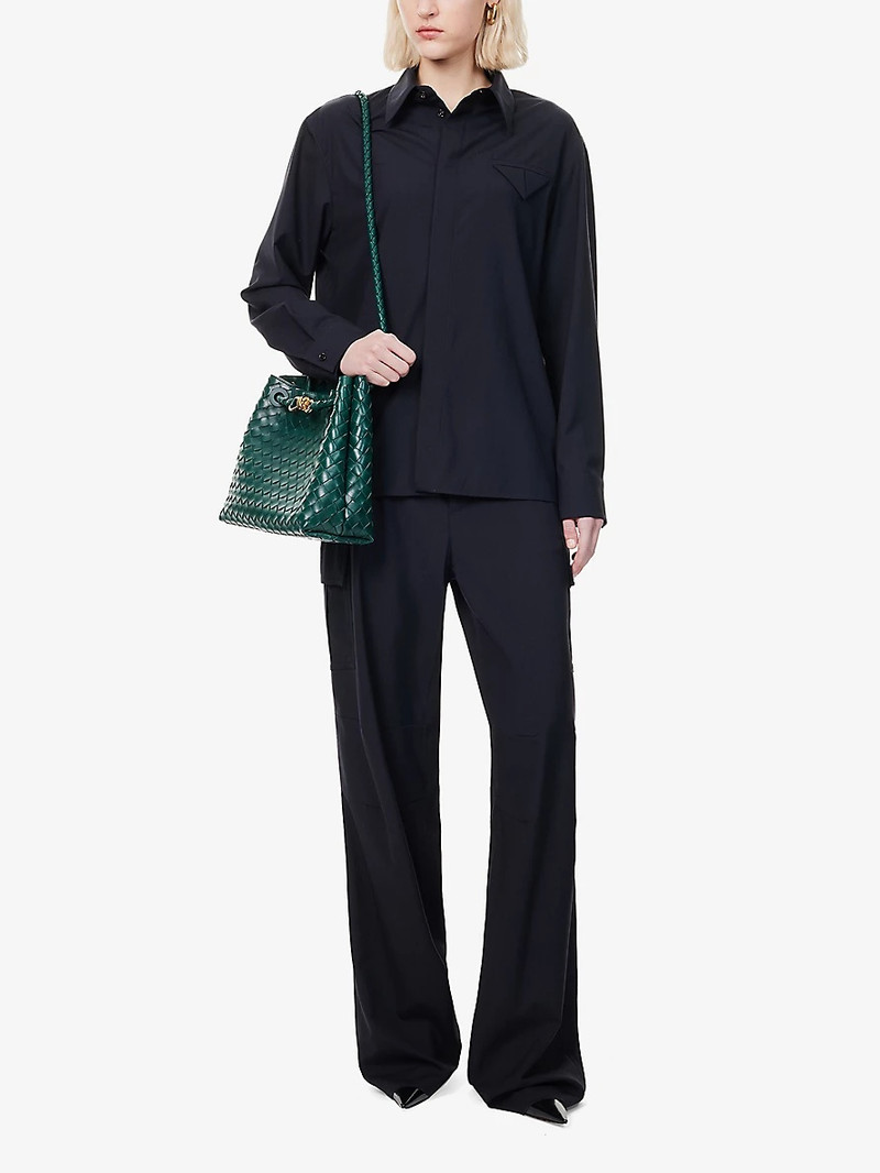Bottega Veneta Pointed-Collar Fine-Wool Shirt outlook