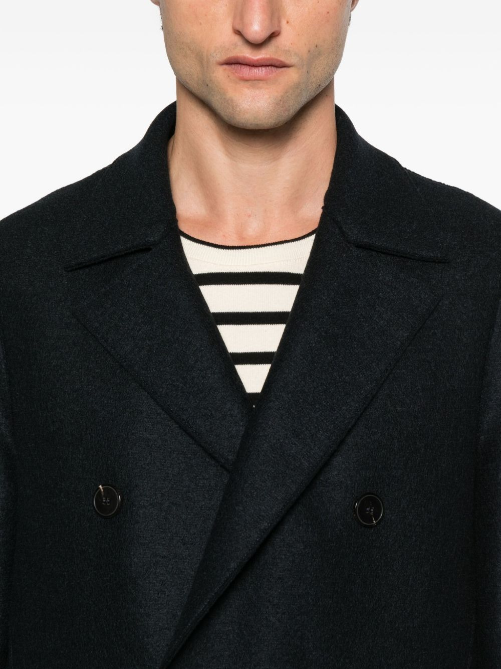 double-breasted wool coat - 5