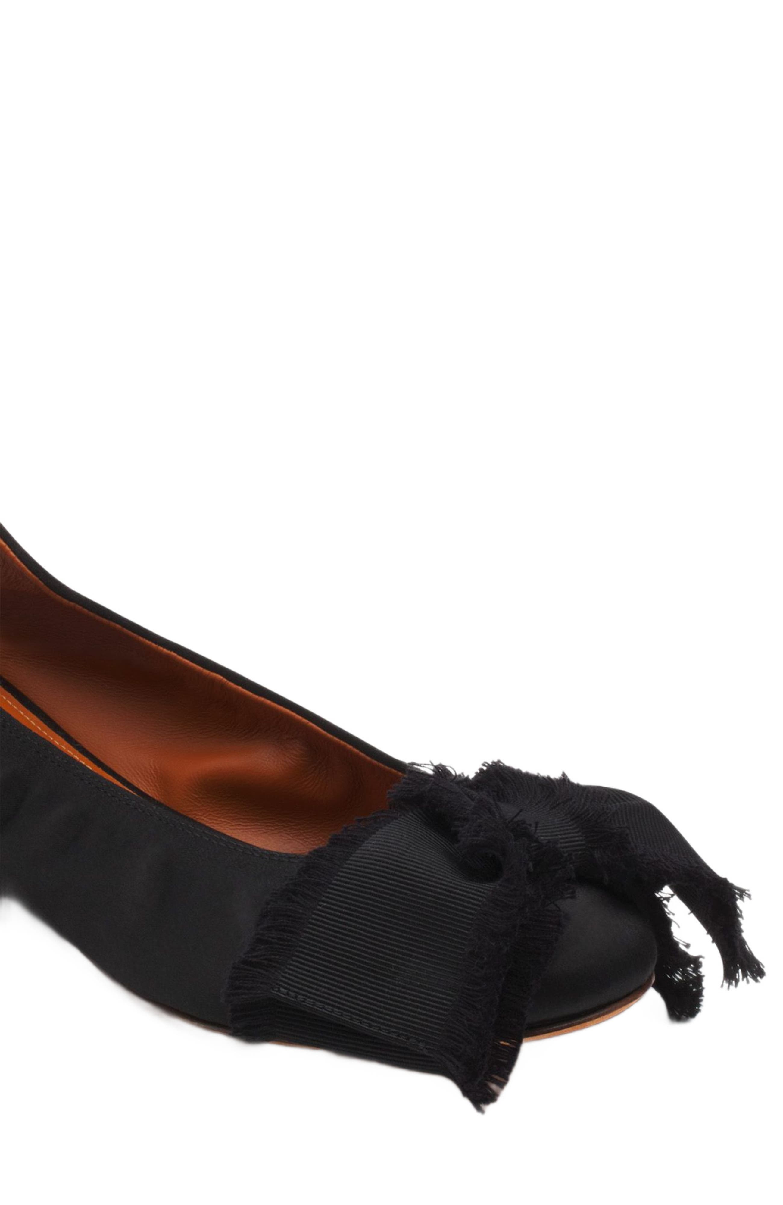 Lanvin Ballerina Flat With A Satin Bow in Black at Nordstrom - 5