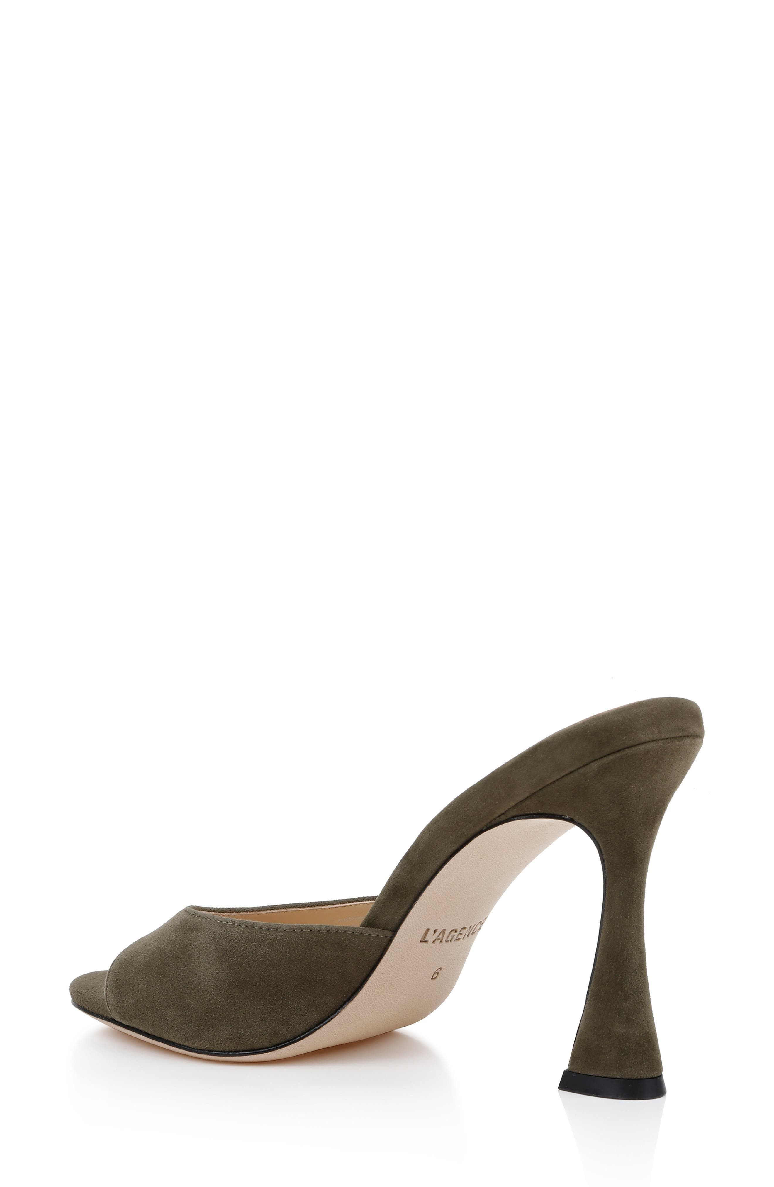 L'AGENCE Avery Slide Sandal in Olive Suede at Nordstrom - 2