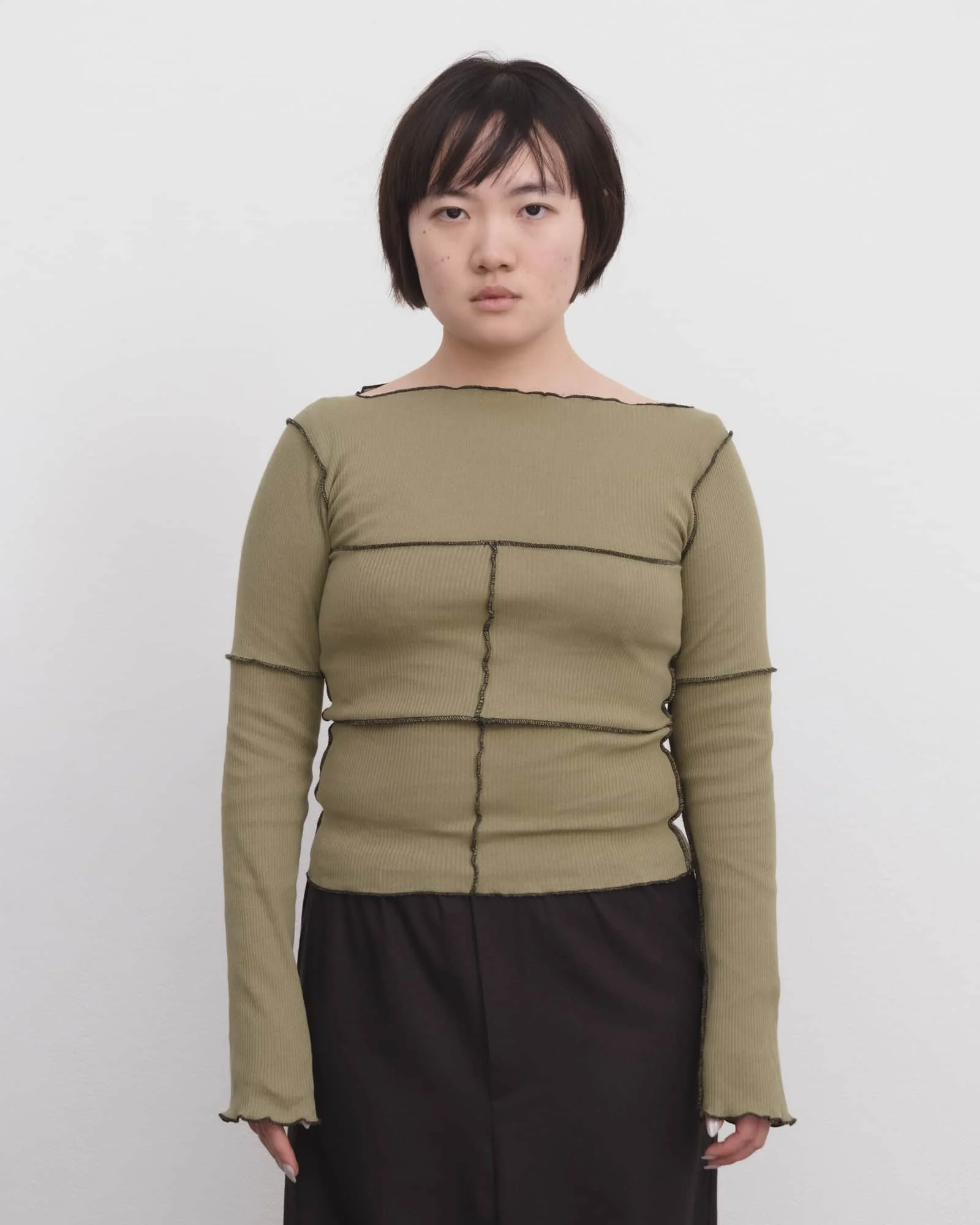 Cinder Long Sleeve Tee - Recycled Cotton Rib - 1