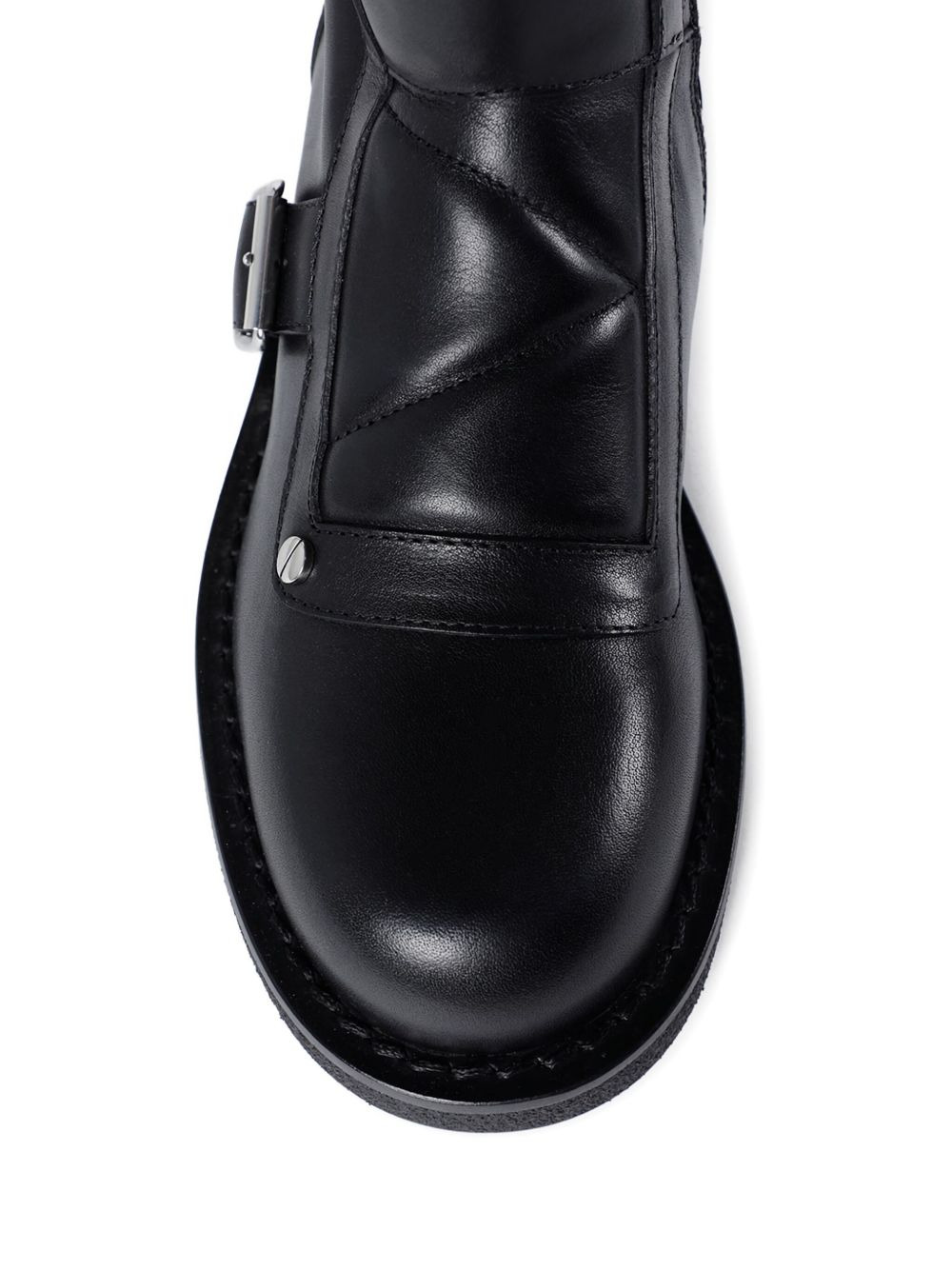 buckle-detail quilted leather boots - 3